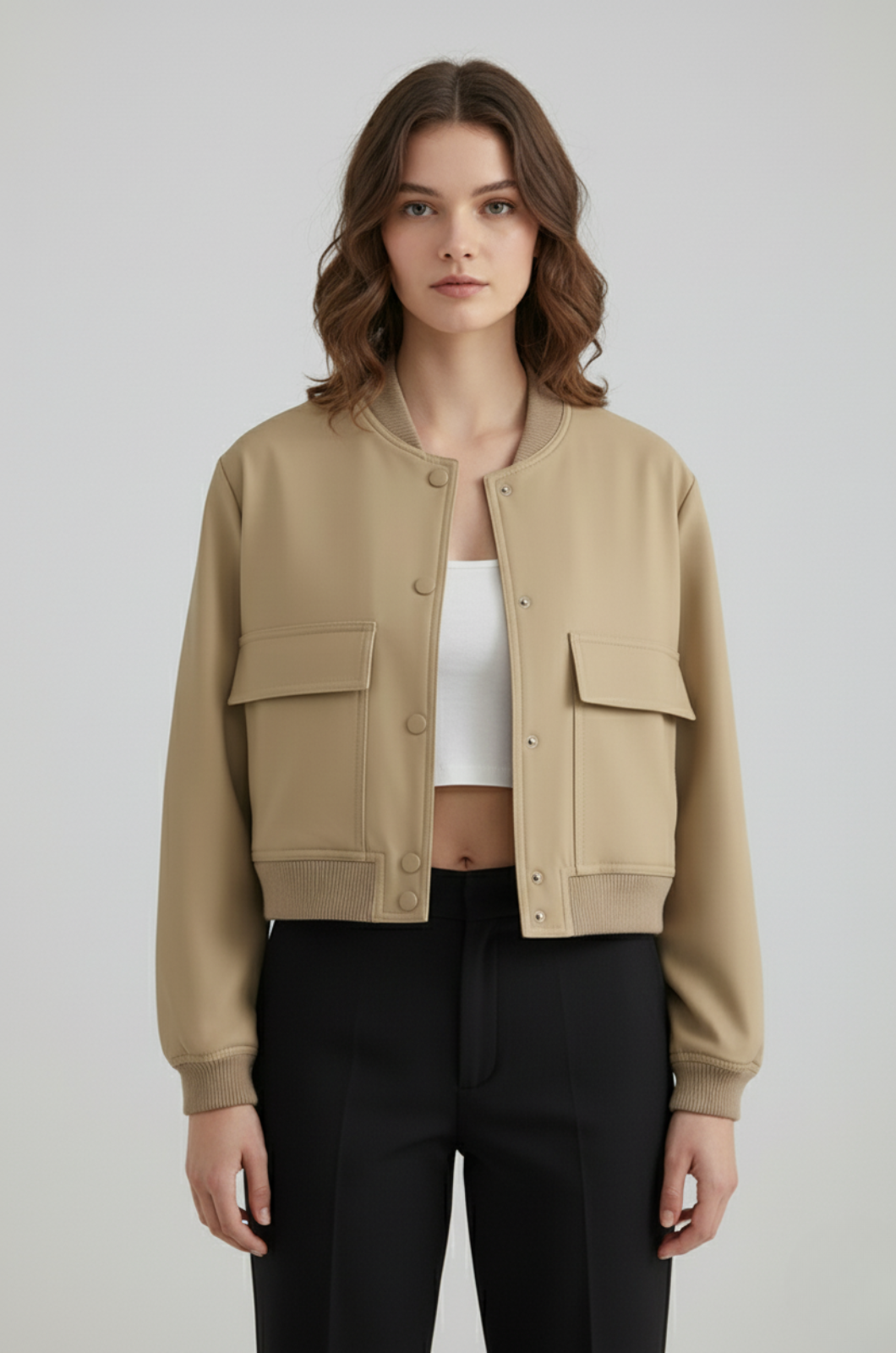 Dames Elegante Bomberjack - Khaki