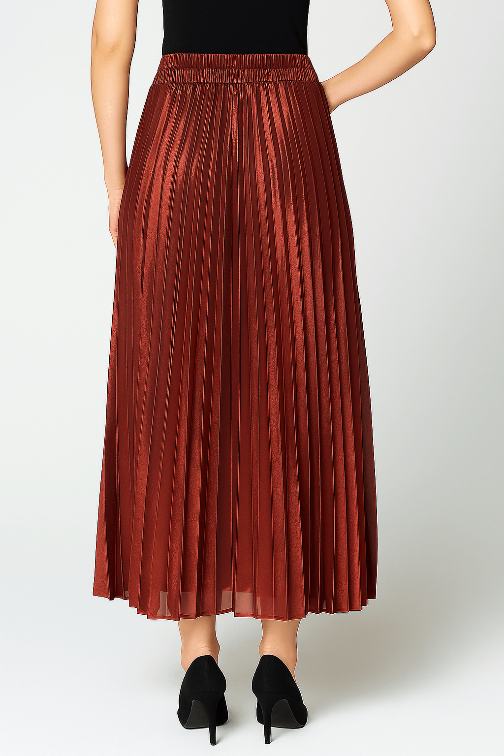 Damesrokken : Vrouwen Plissé Lange Rok Rood - Elegante Plissé Rok voor een Stijlvolle Look in van Vanda Liamo