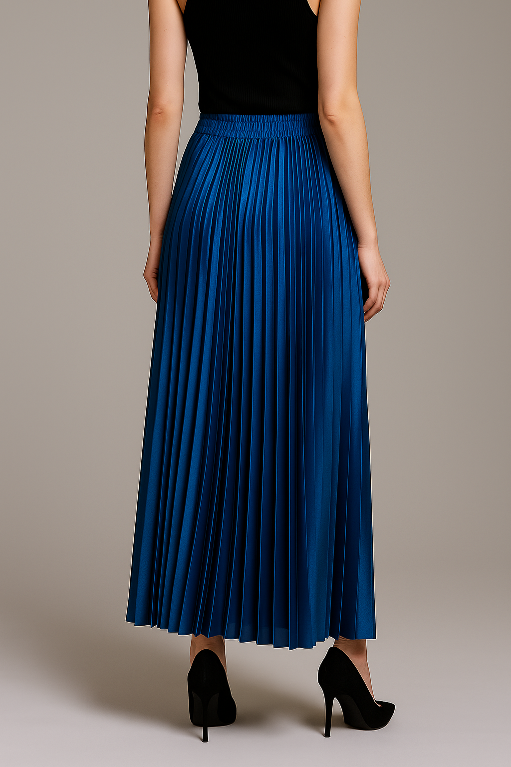 Damesrokken : Vrouwen Plissé Rok Blauw - Elegante Lange Rok voor Elke Gelegenheid in van Vanda Liamo