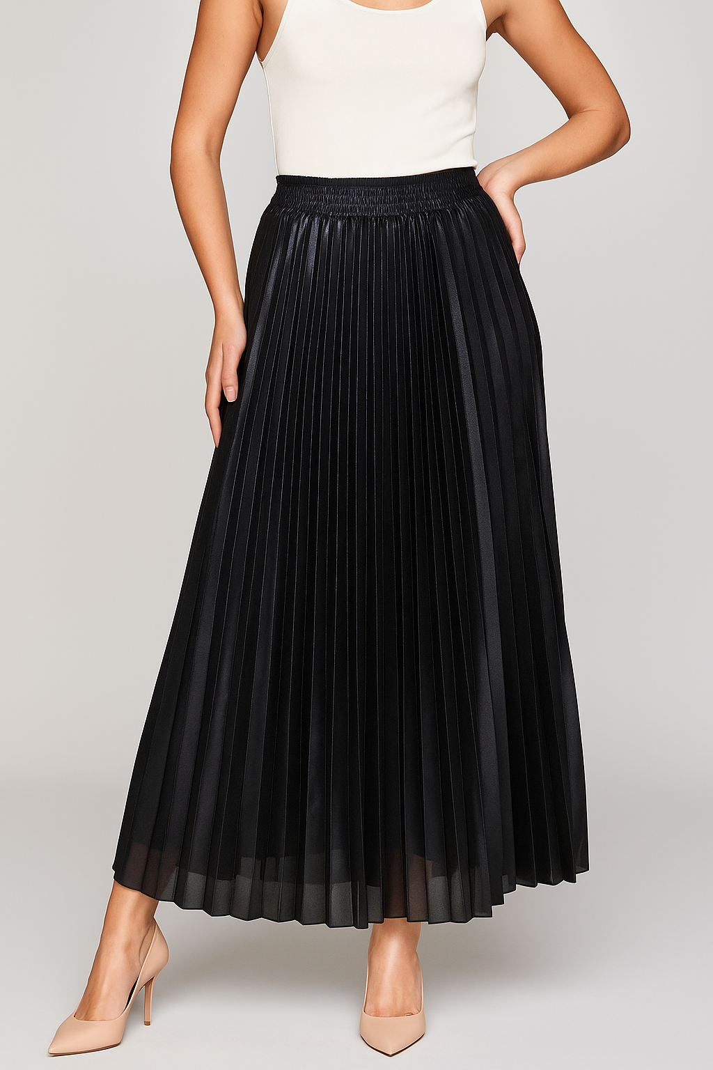 Damesrokken : Vrouwen Plissé Rok Zwart - Elegante Outfit voor Elke Gelegenheid in van Vanda Liamo