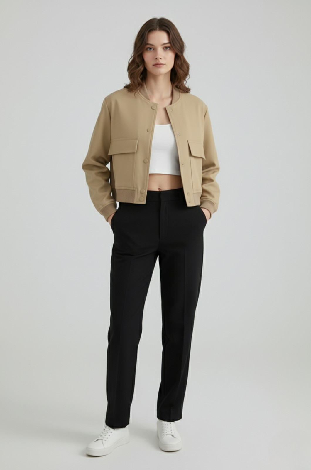 Dames Elegante Bomberjack - Khaki