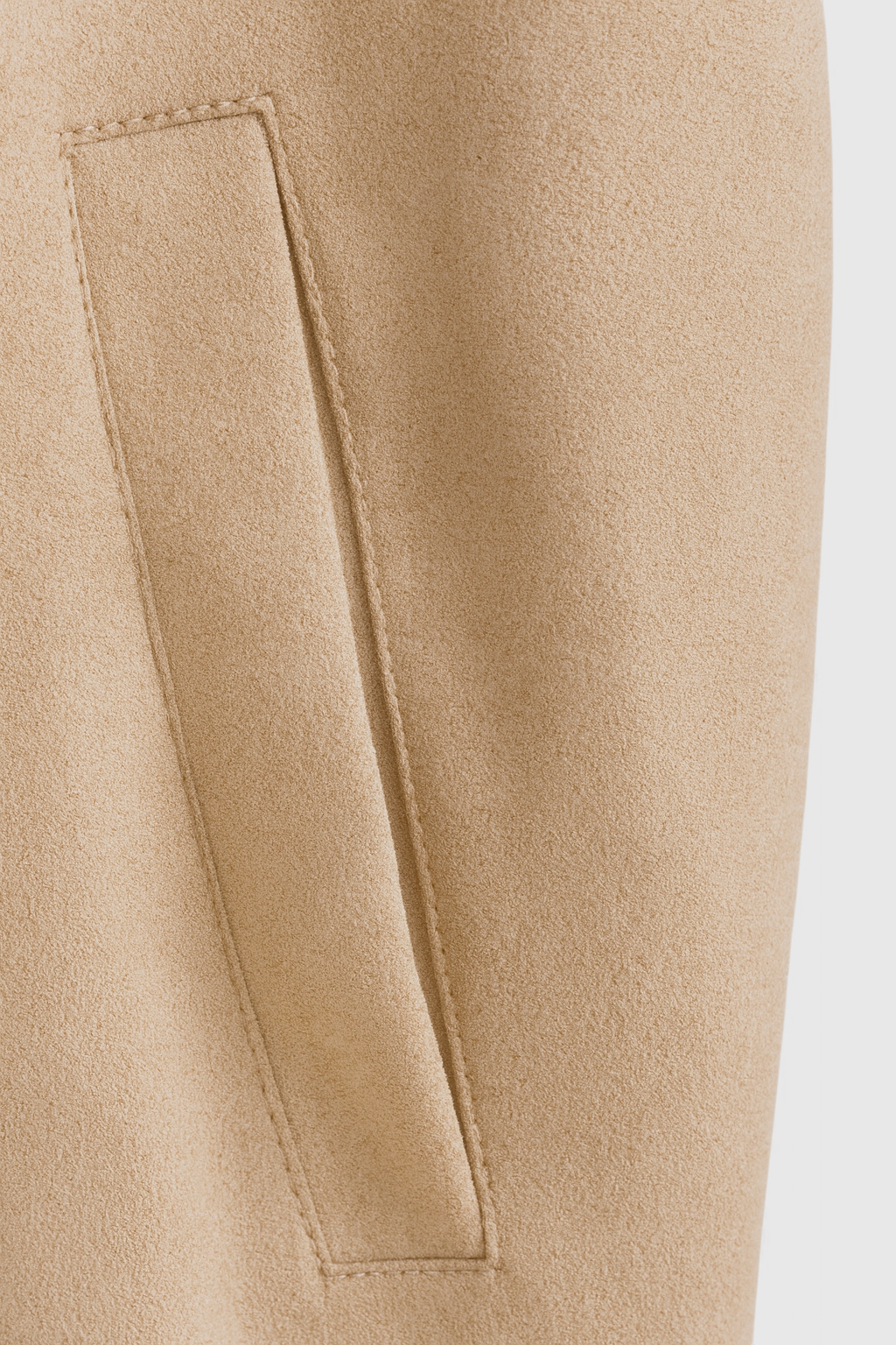 Beige Bomberjack met Opstaande Kraag