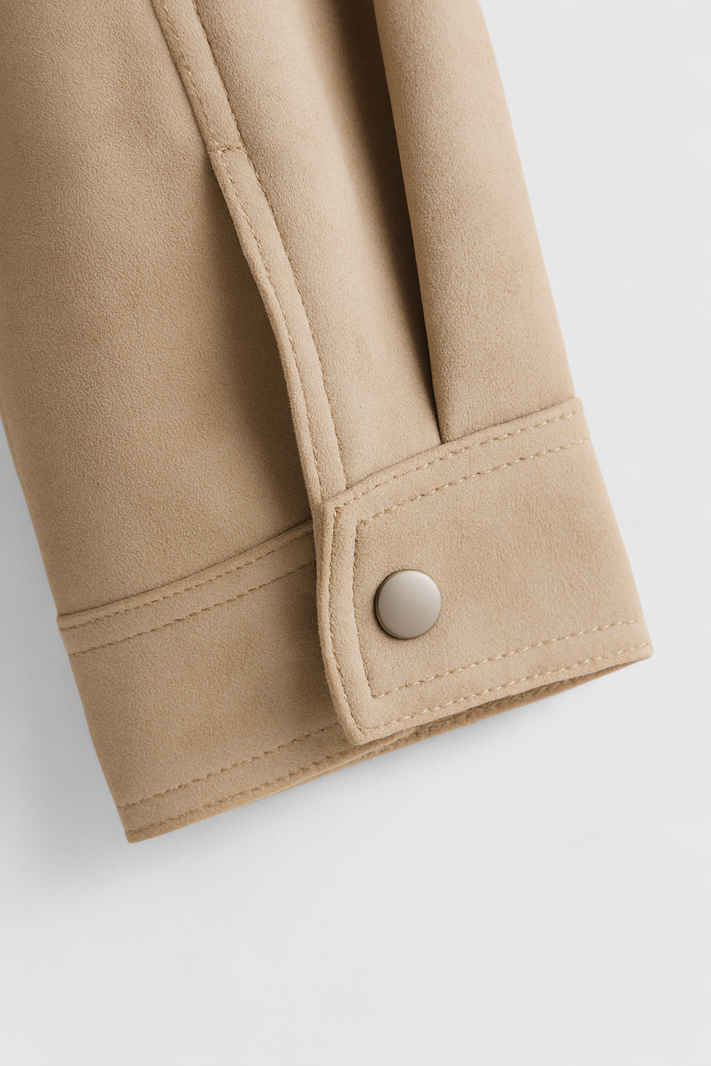 Beige Bomberjack met Opstaande Kraag