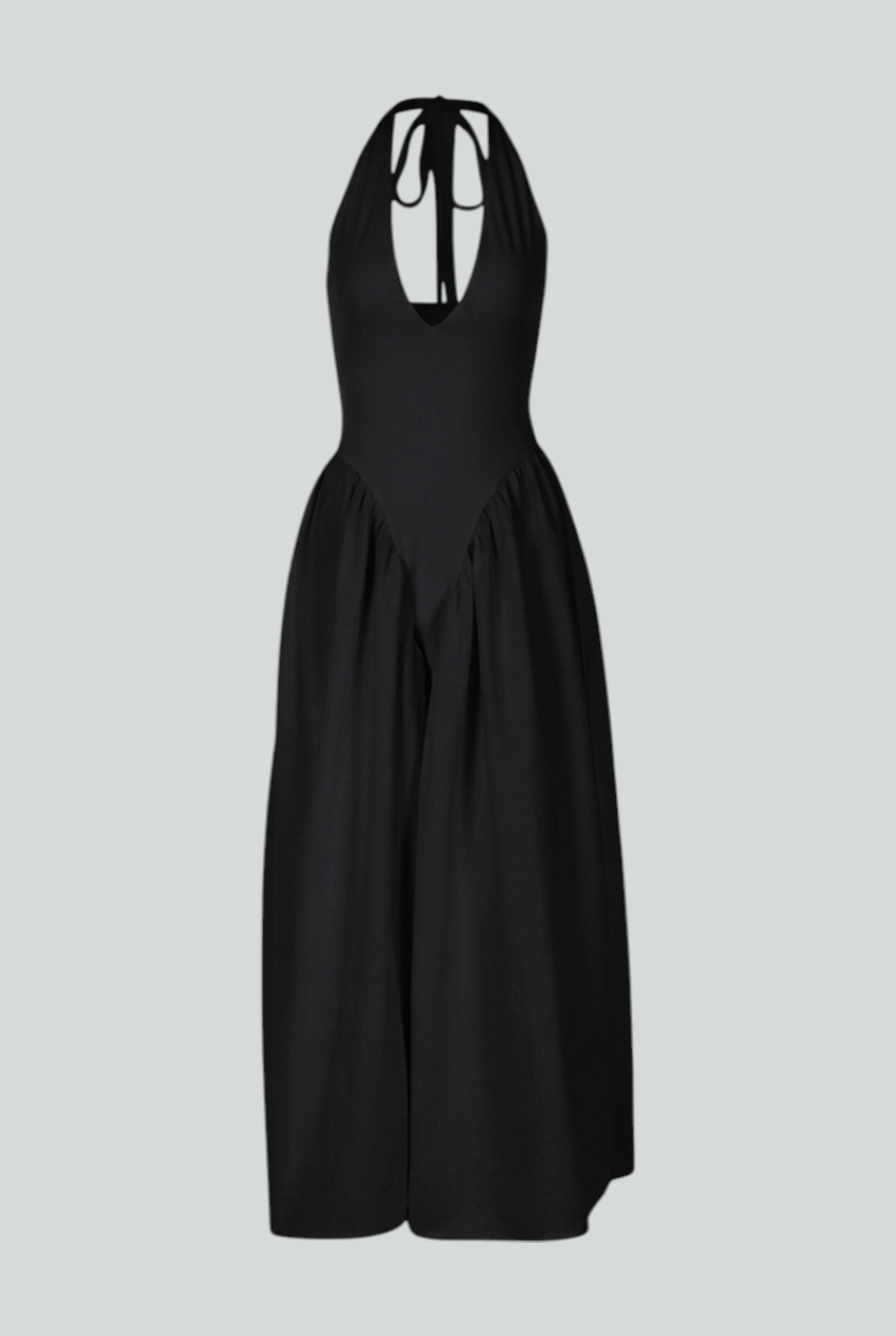 Black Contour Midi Dress – Timeless Slim Fit Dress for Evening & Formal Wear