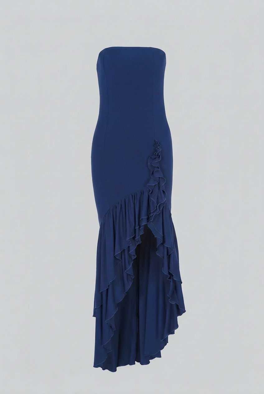 Blue Strapless Maxi Dress for Women – Chic Ocean Style Summer Dress - Blue | Vanda Liamo