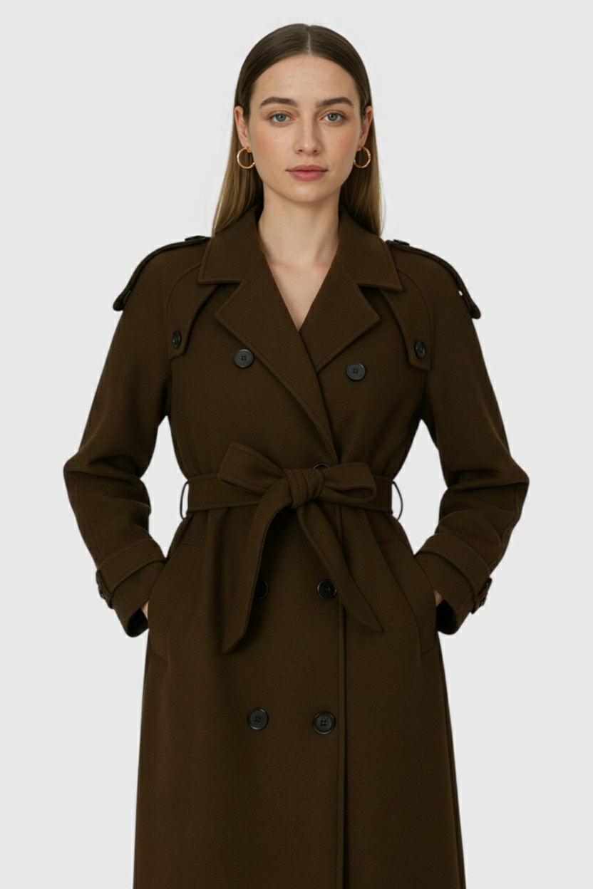 Bruine Lange Trenchcoat
