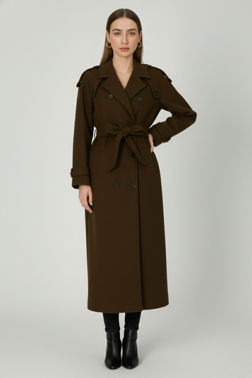 Bruine Lange Trenchcoat