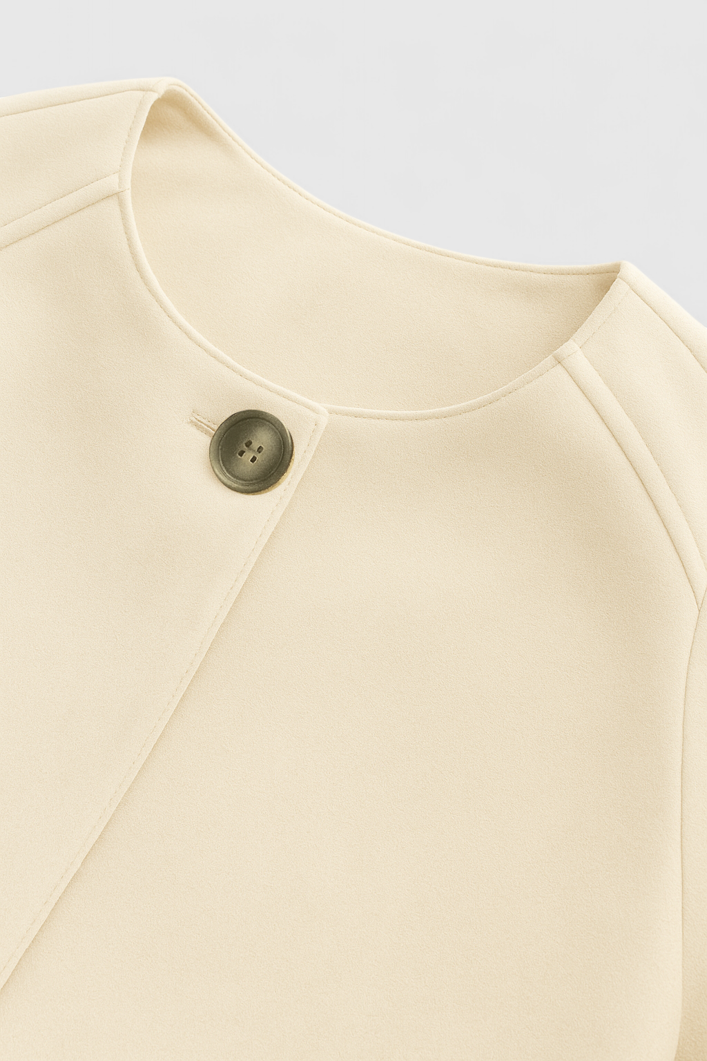 Dames Elegante Ronde Hals Jasje - Beige