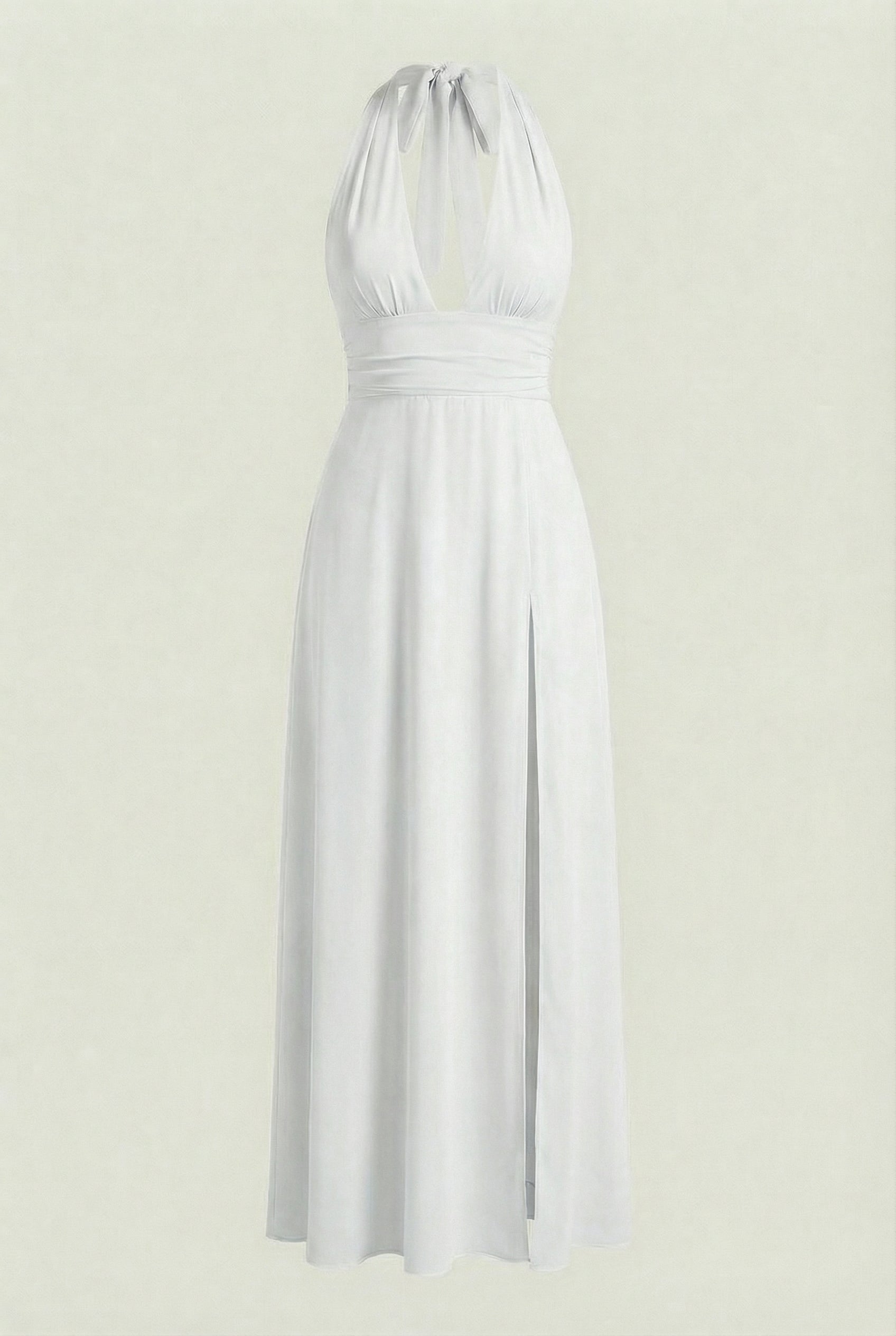 White Backless Maxi Dress for Women