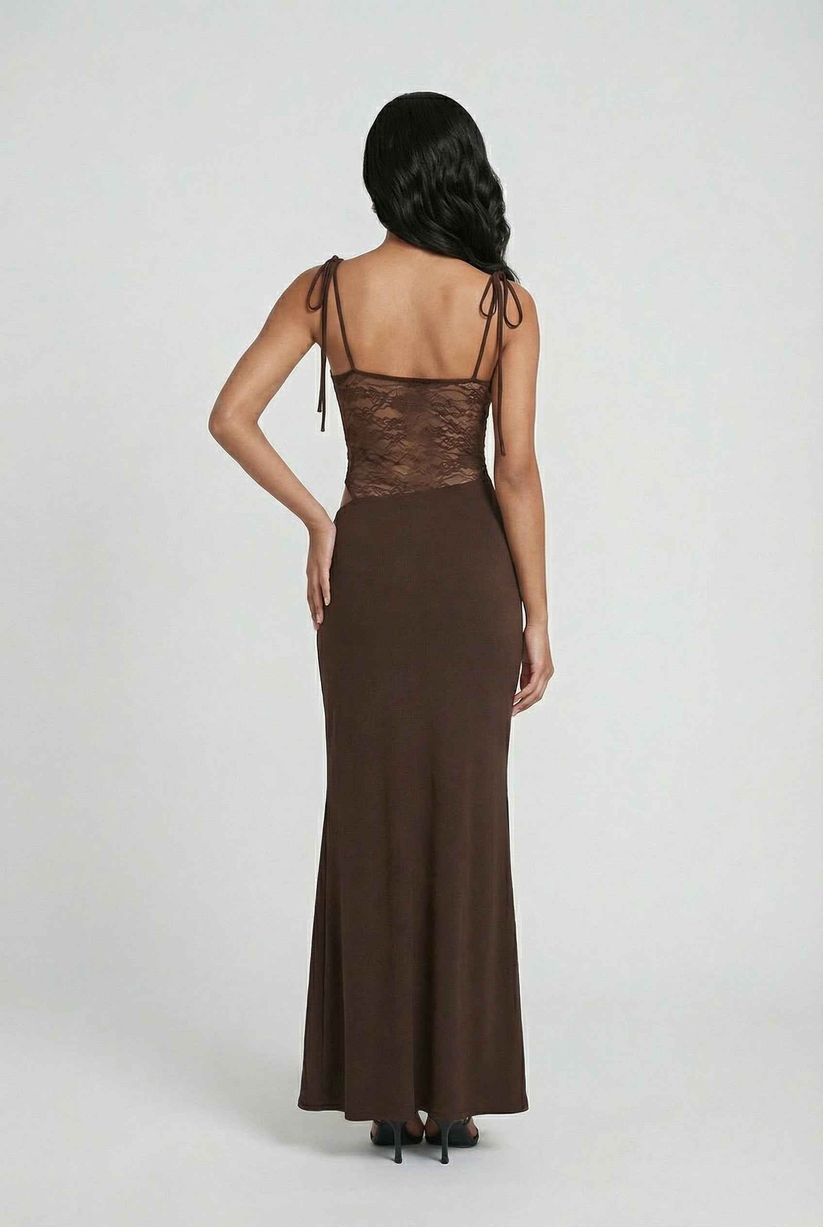 Chocolate Brown Bodycon Maxi Dress