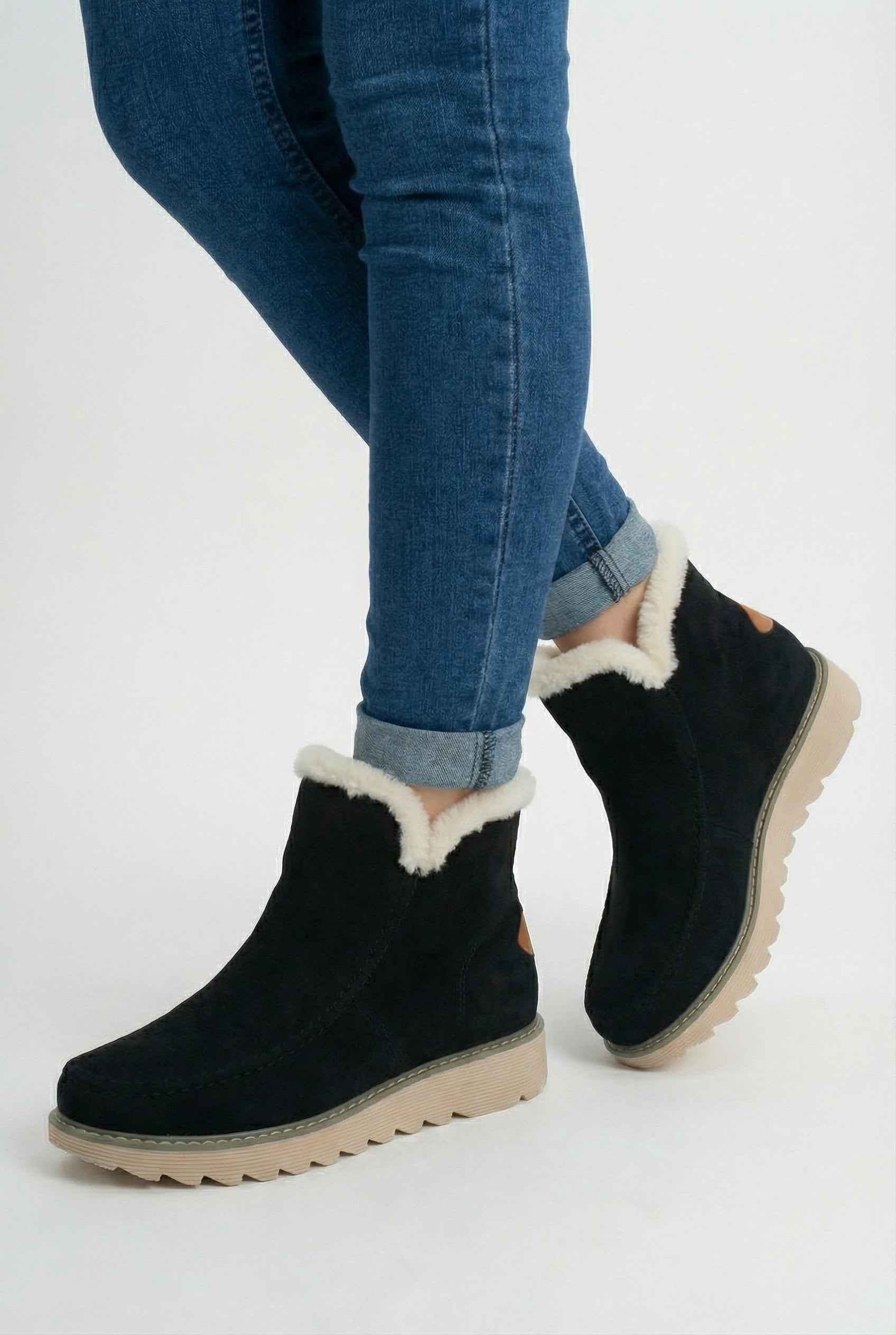 Classic Black Stylish Weather-Proof Ankle Boots