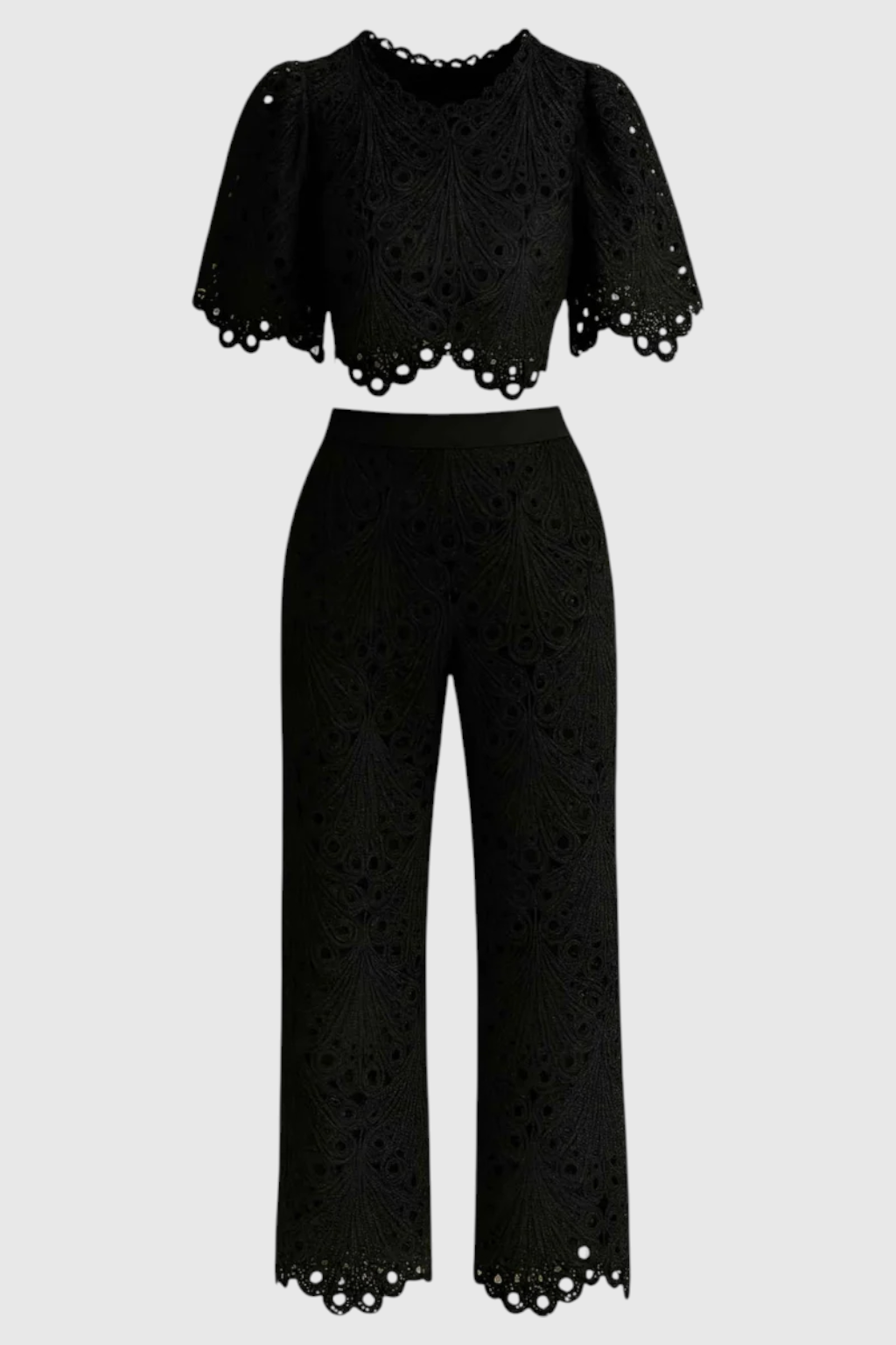 Dames Tweedelig Set Zwart - Elegante Stijl
