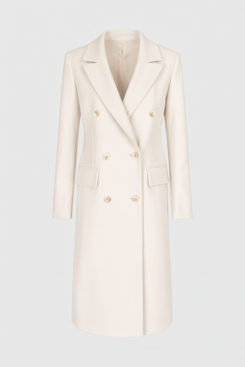 Dames Abrikoos Wollen Jas