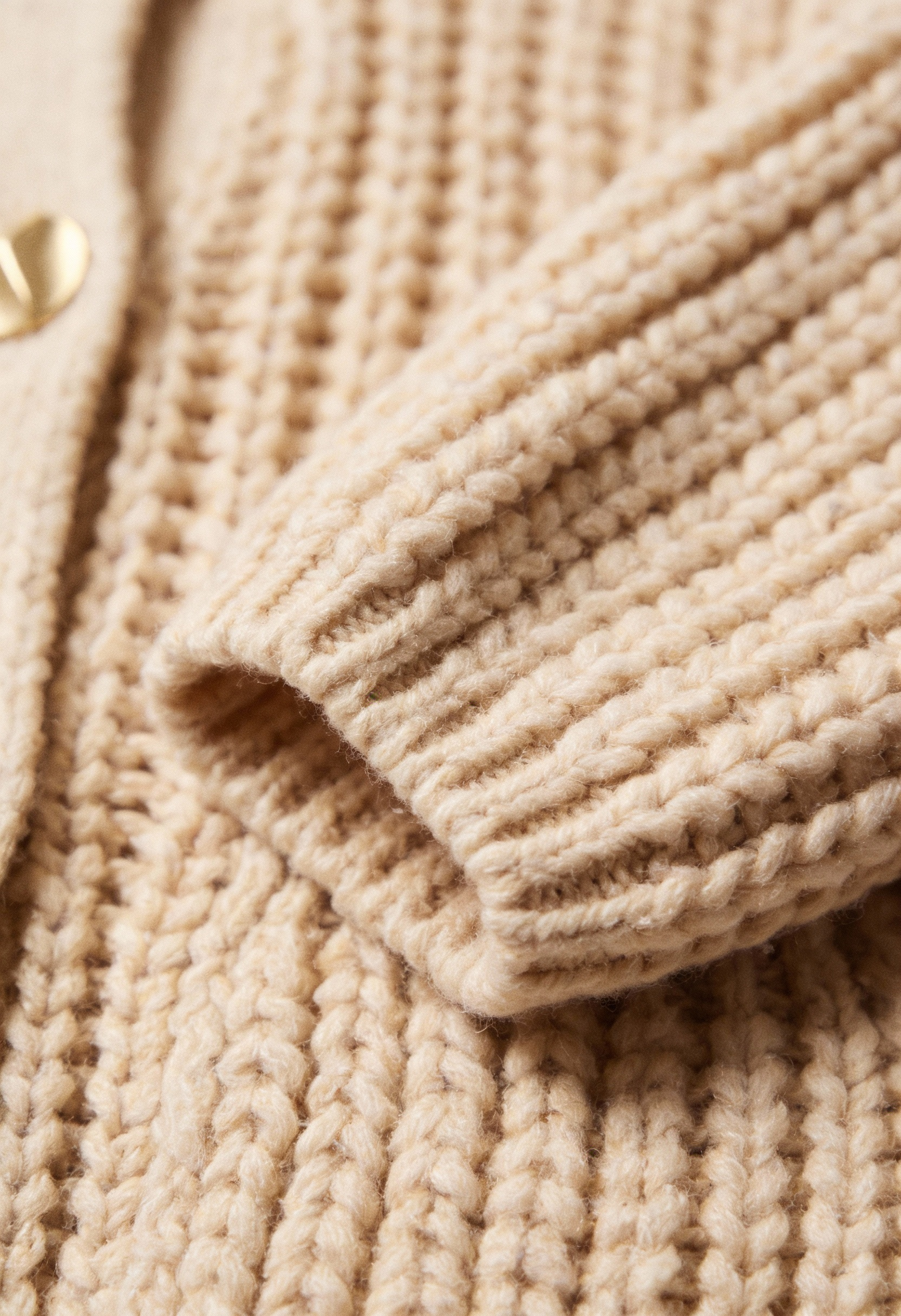 Women's Beige Knit Cardigan