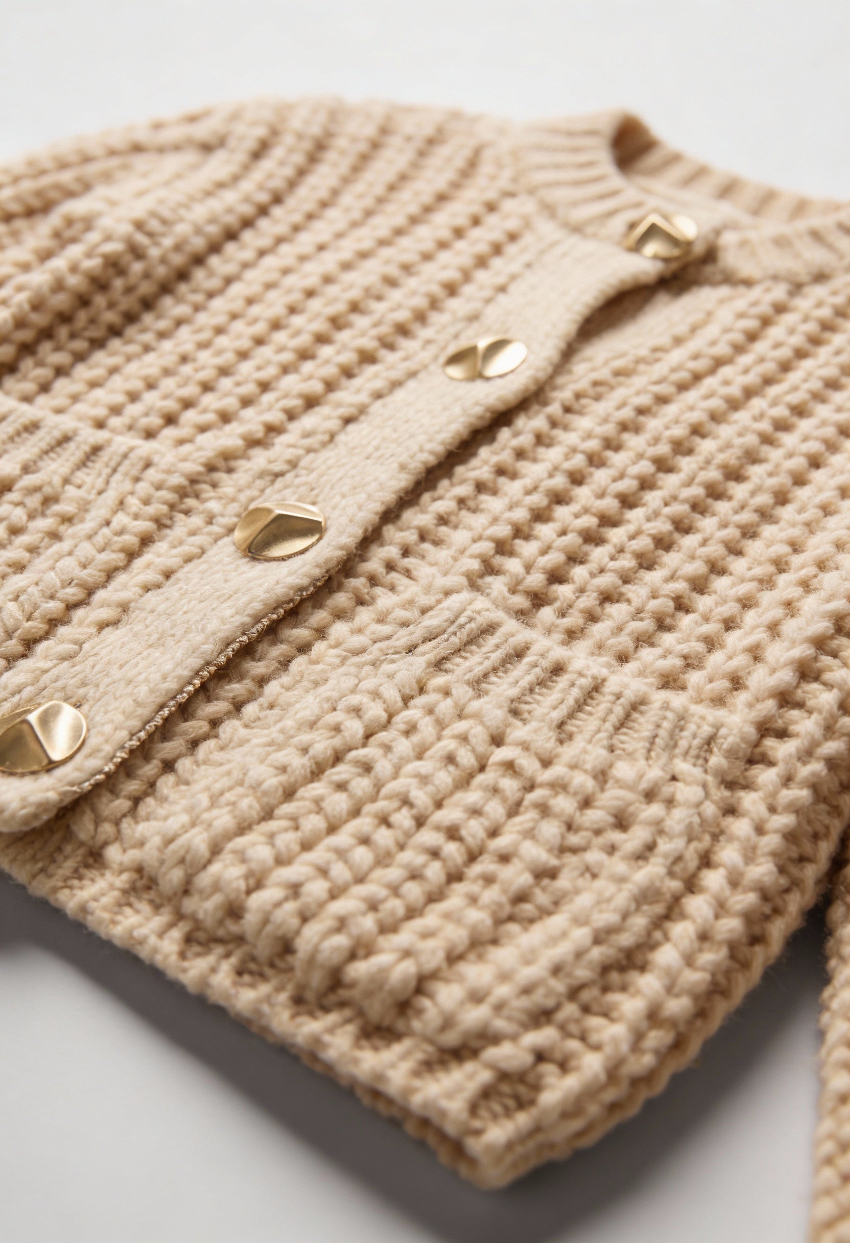 Women's Beige Knit Cardigan
