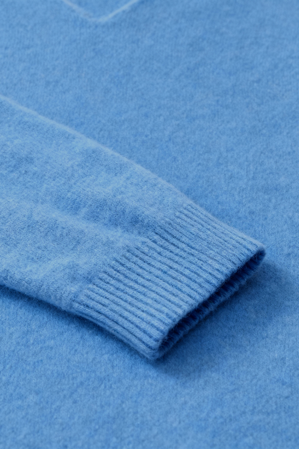 Dames Blauw Merinowollen V-hals Trui