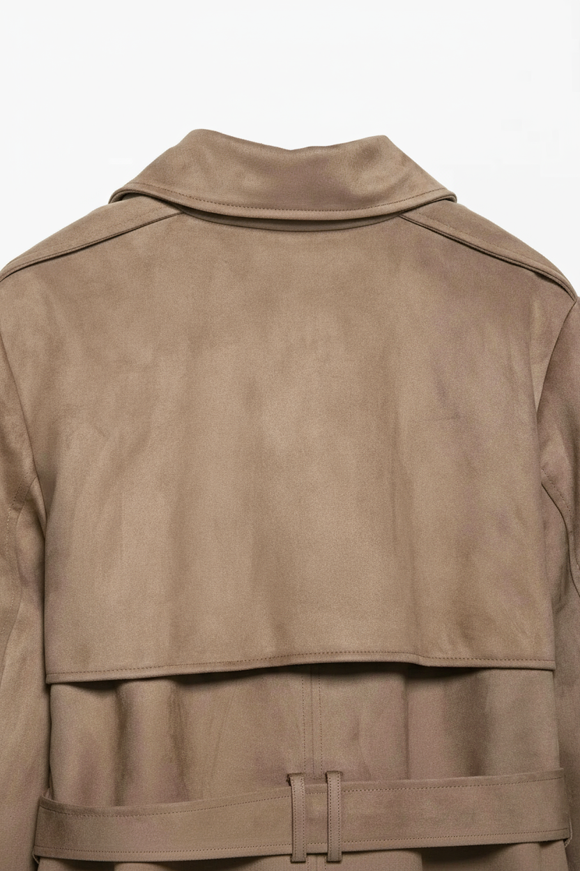 Dames Bruin Jas Met Riem