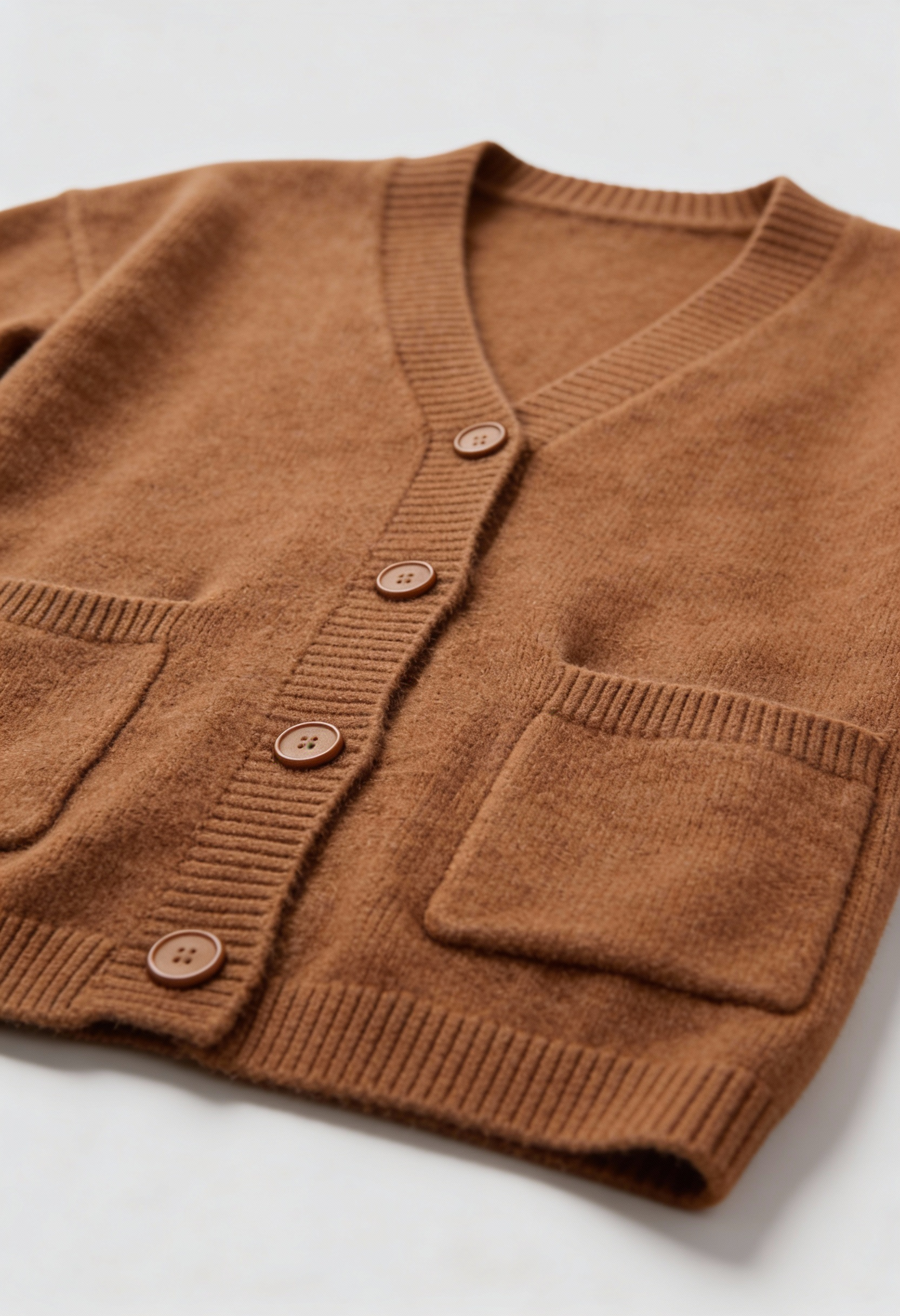Dames Bruin V-hals Gebreid Vestje