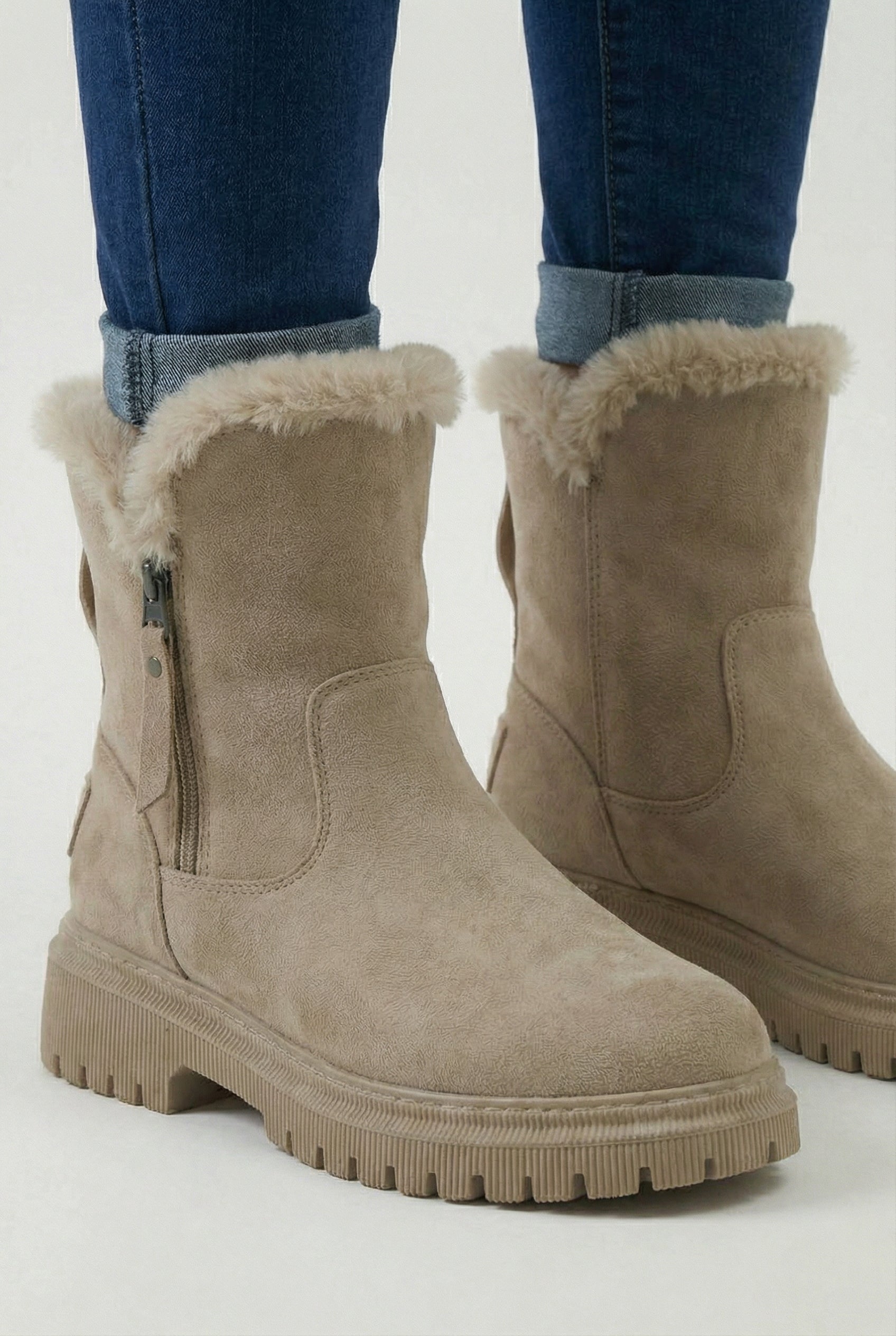 Women's Boots : Women's Brown Waterproof Insulated Anti-Slip Winter Snow Boots in van Vanda Liamo