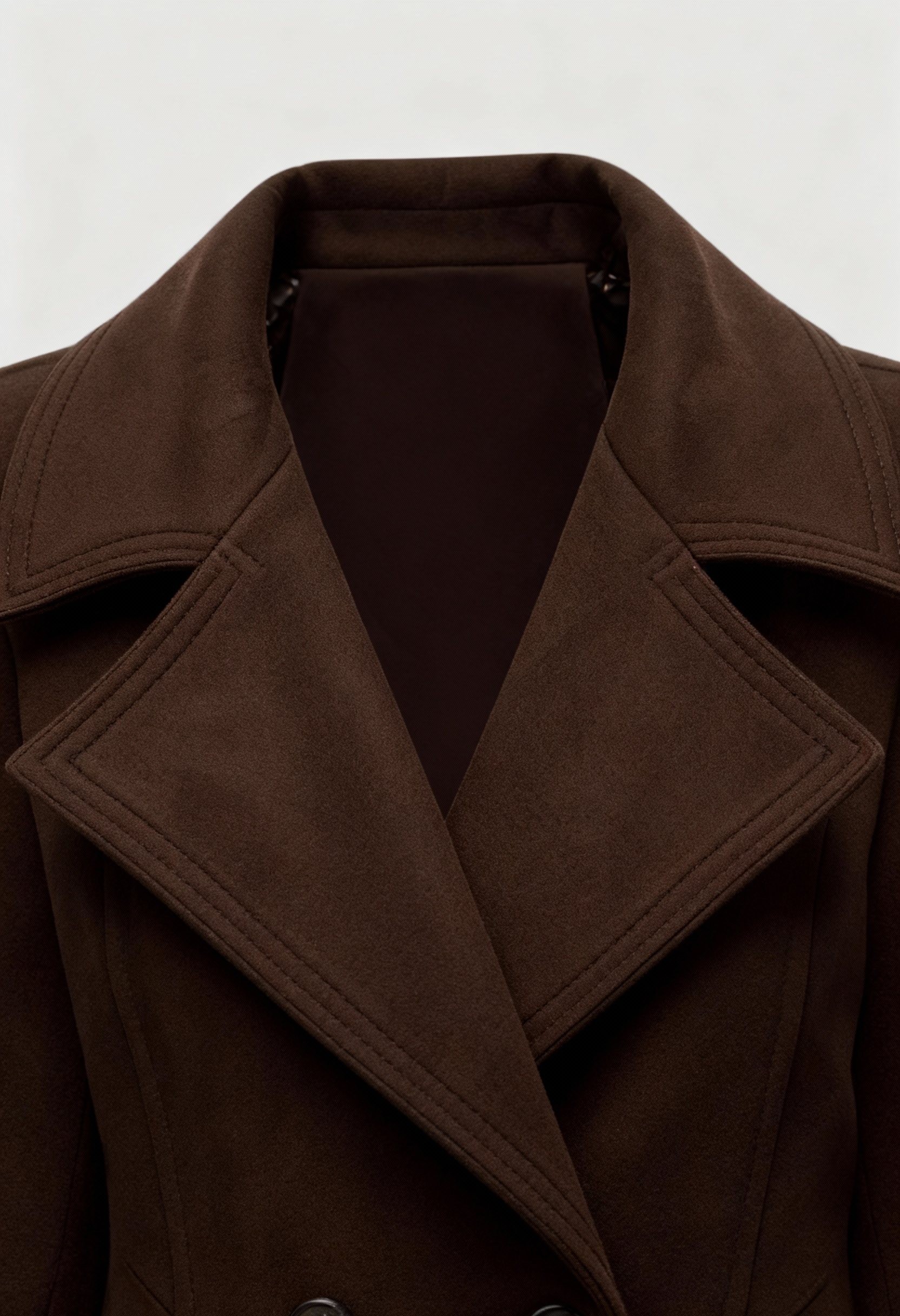 Dames Bruin Wol Trenchcoat