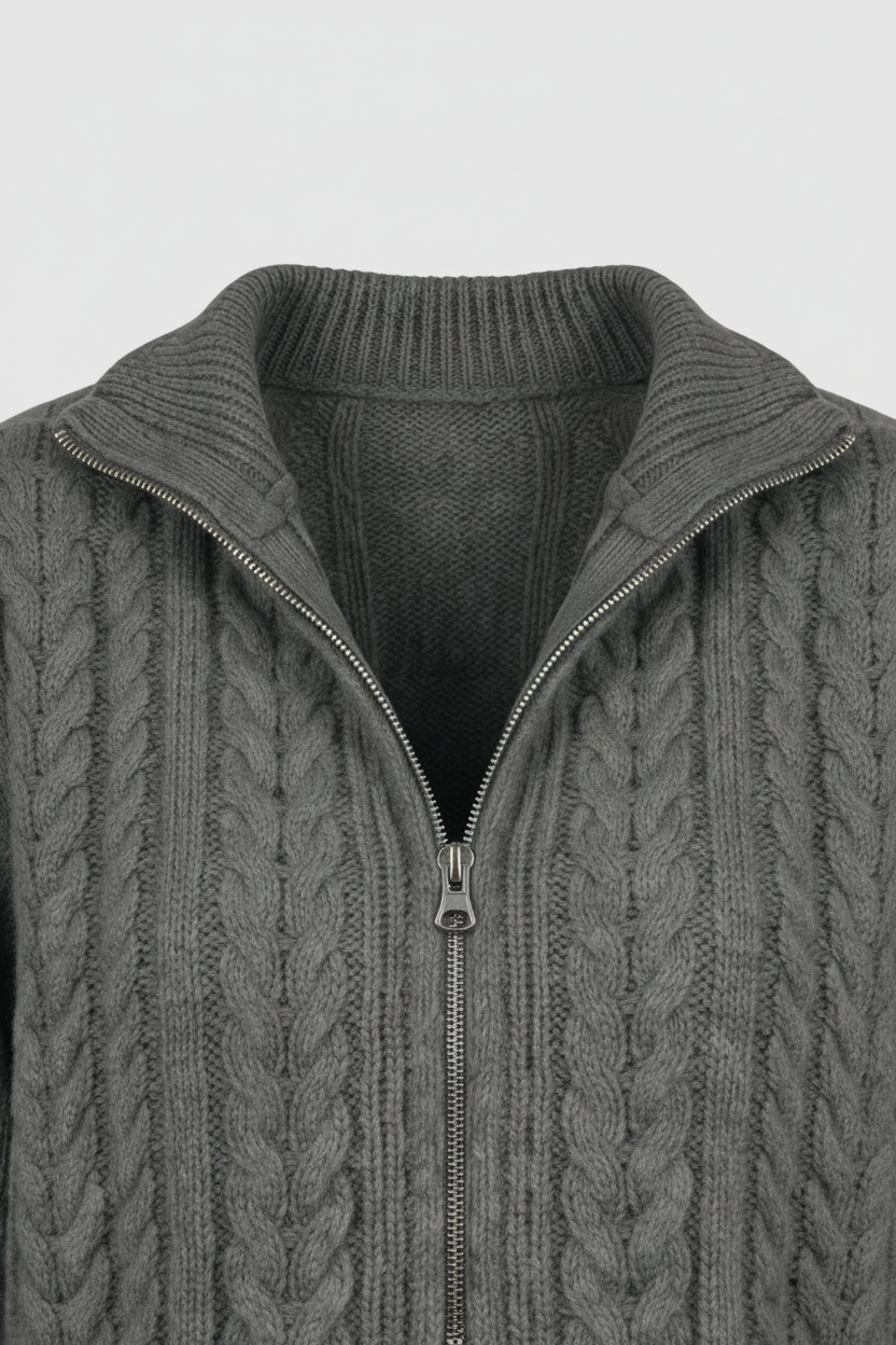 Women's Casual Dark Gray Knit Cardigan