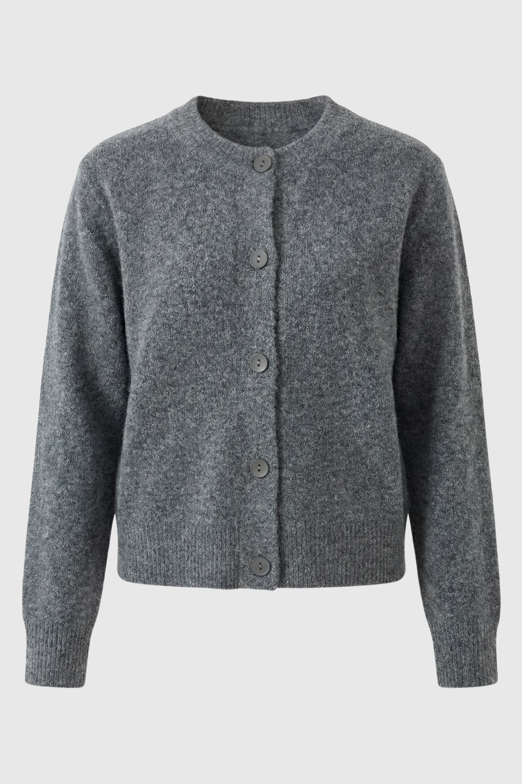 Cardigan : Women's Casual Gray Knit Cardigan in Grey One Size van Vanda Liamo