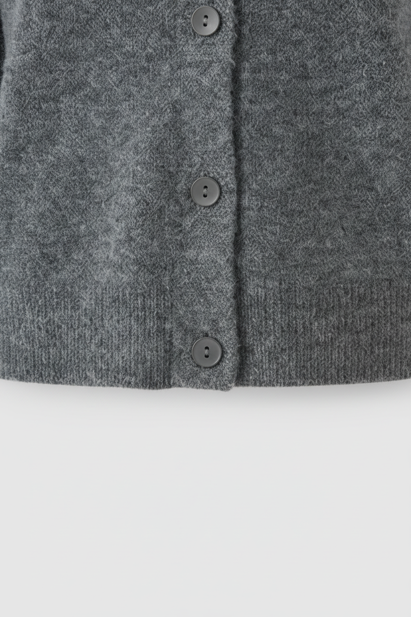 Cardigan : Women's Casual Gray Knit Cardigan in van Vanda Liamo