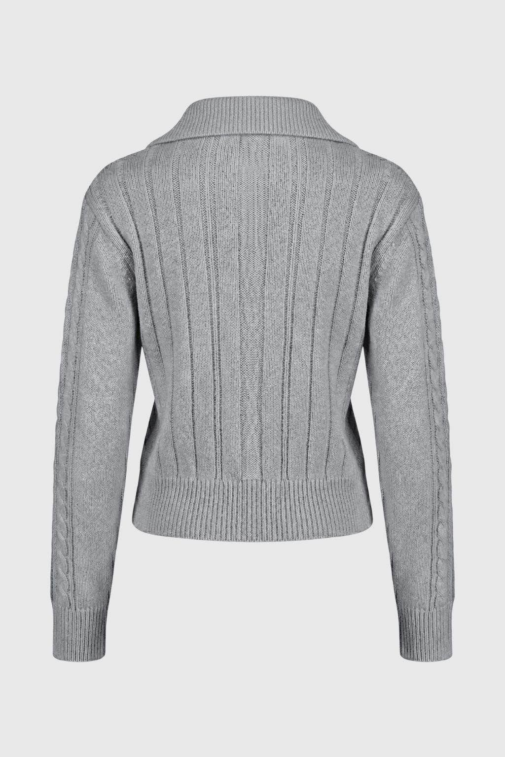 Cardigan : Women's Casual Gray Knit Cardigan in van Vanda Liamo