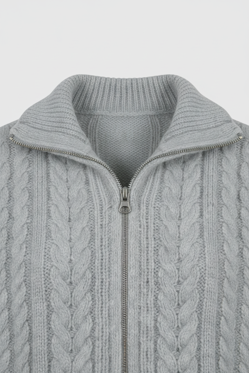 Cardigan : Women's Casual Gray Knit Cardigan in van Vanda Liamo