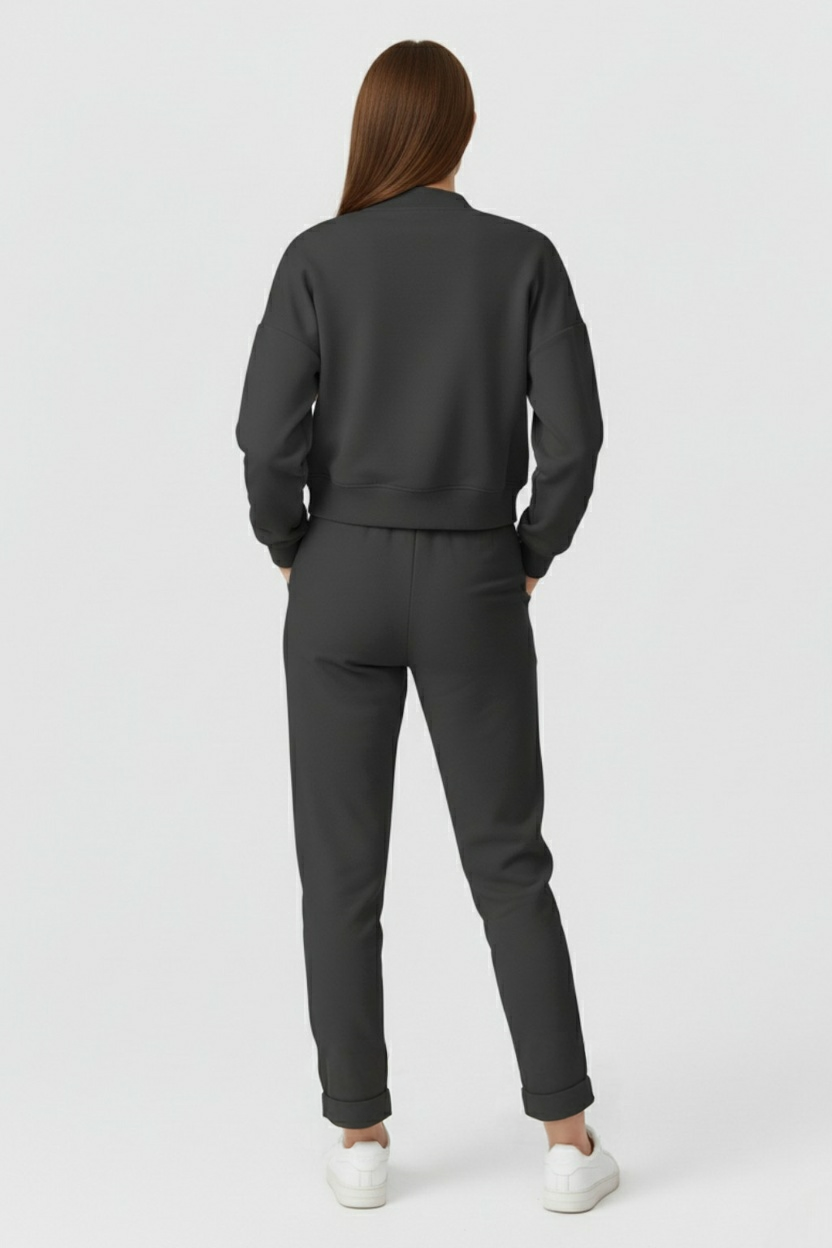 Dames Casual Grijs Sweatshirt Broek Set