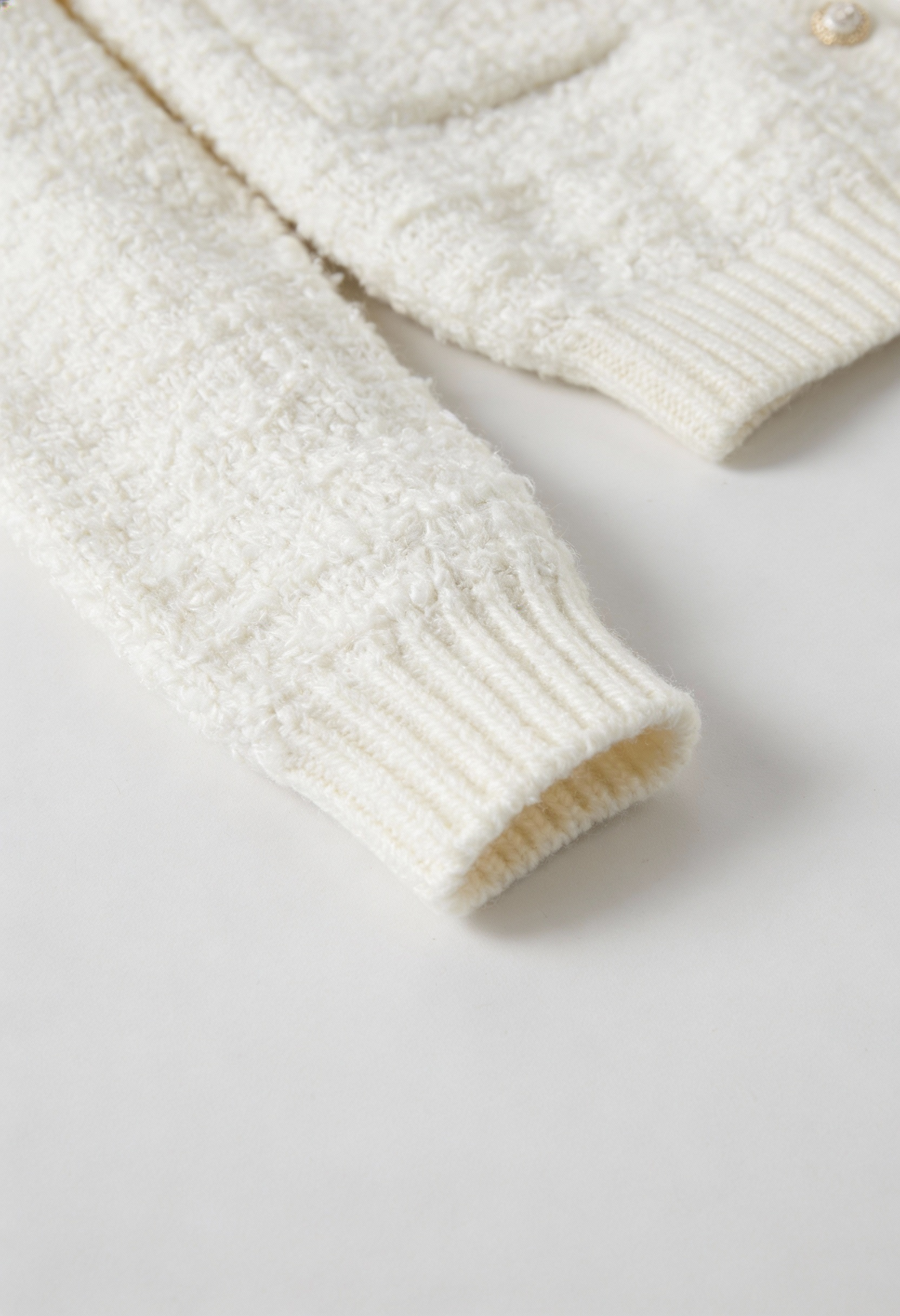 Women's Casual White Knit Cardigan