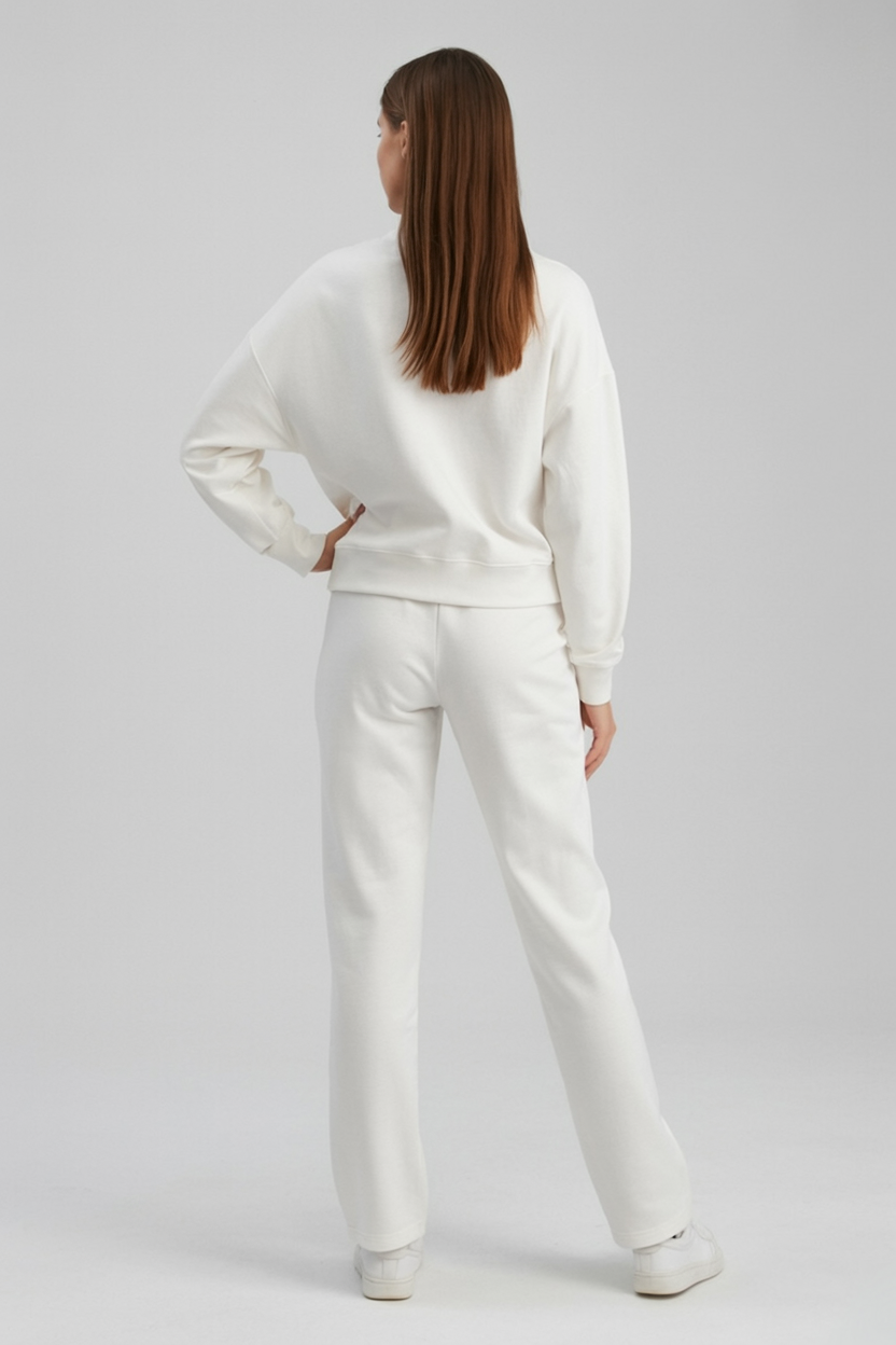 Dames Casual Wit Sweatshirt Broek Set