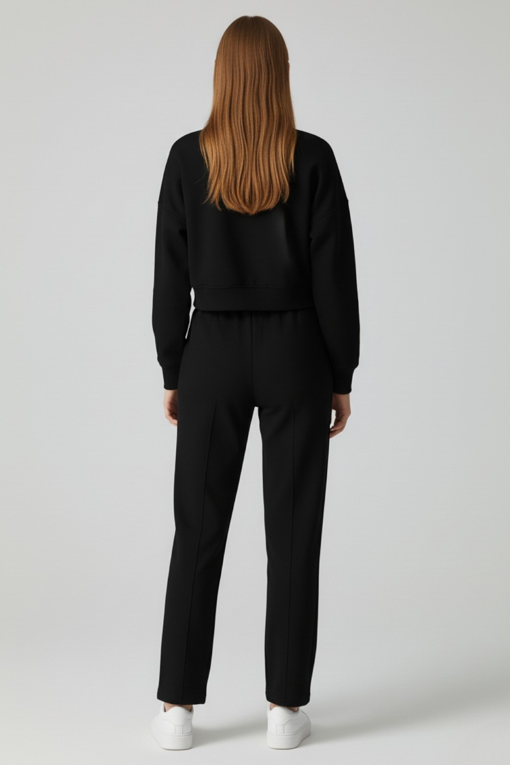 Dames Casual Zwart Sweatshirt Broek Set
