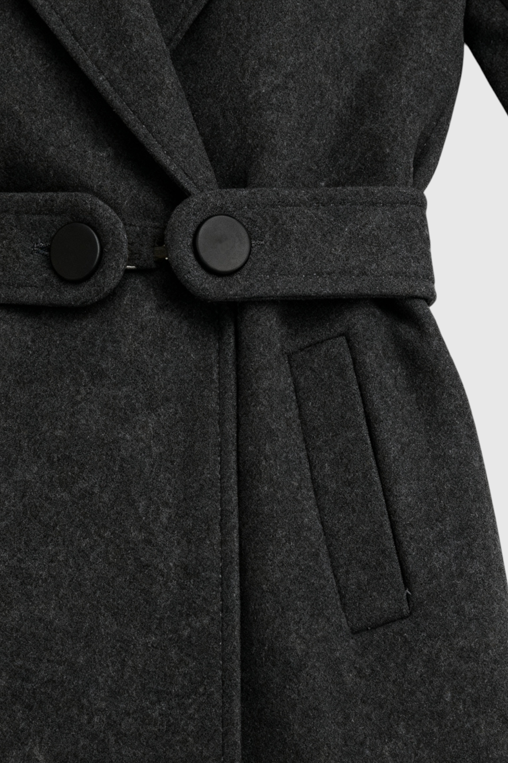 Dames Donkergrijs Middellange Winterjas