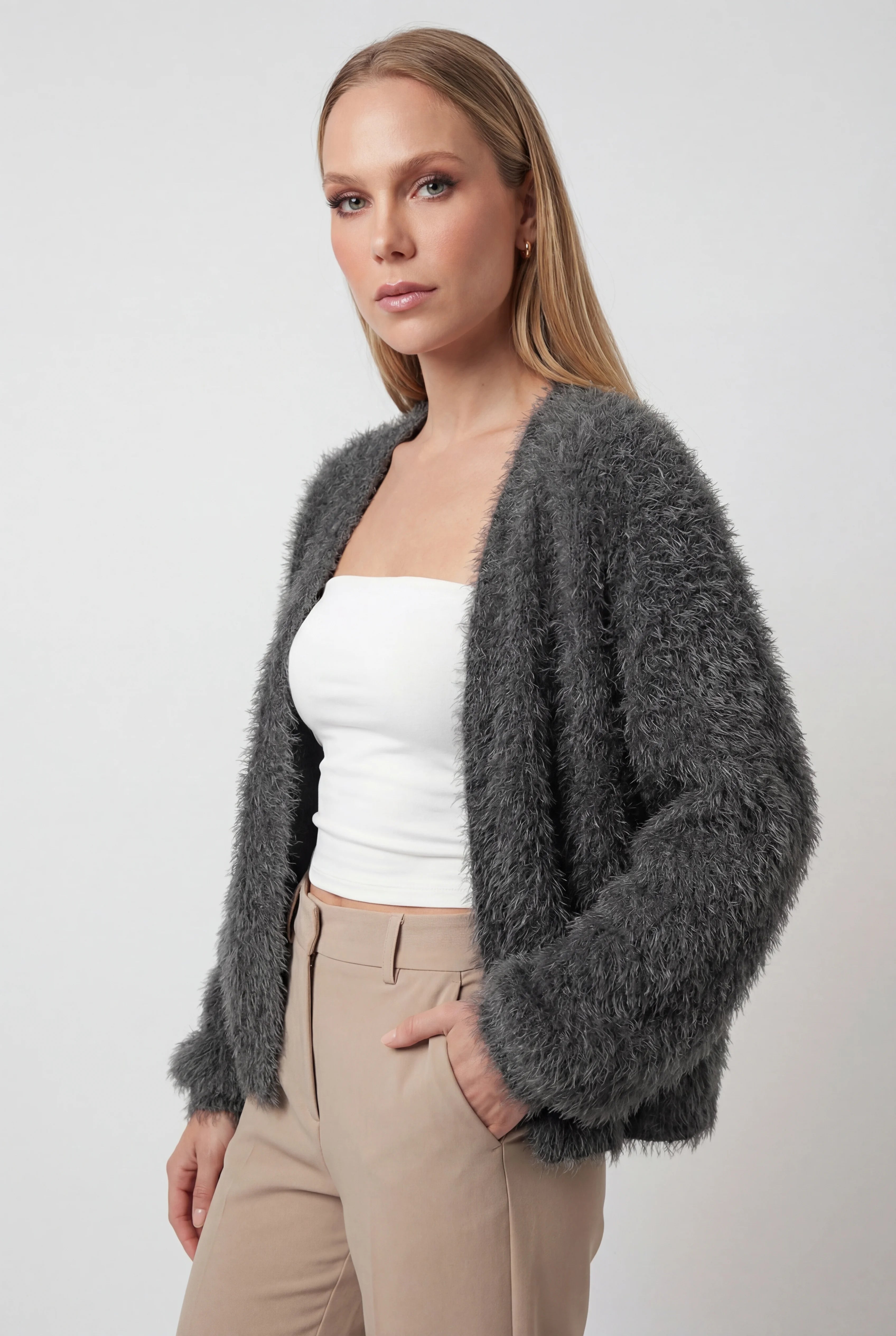 Women's Dark Gray Cardigan