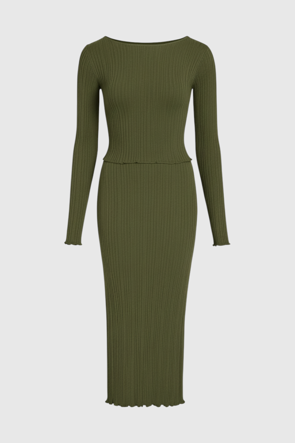 Dames Elegante Geel Gebreide Rokpak