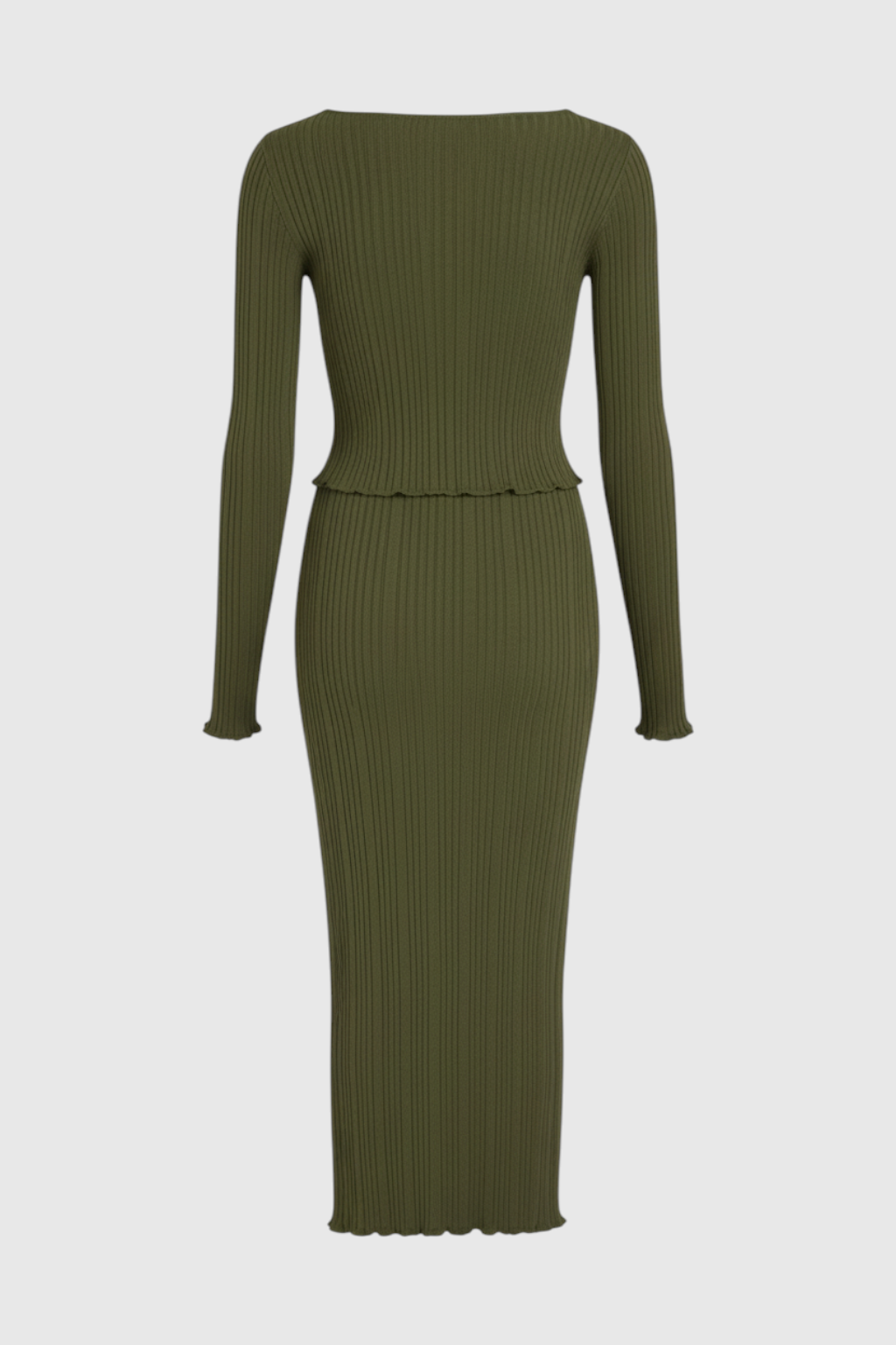 Dames Elegante Geel Gebreide Rokpak