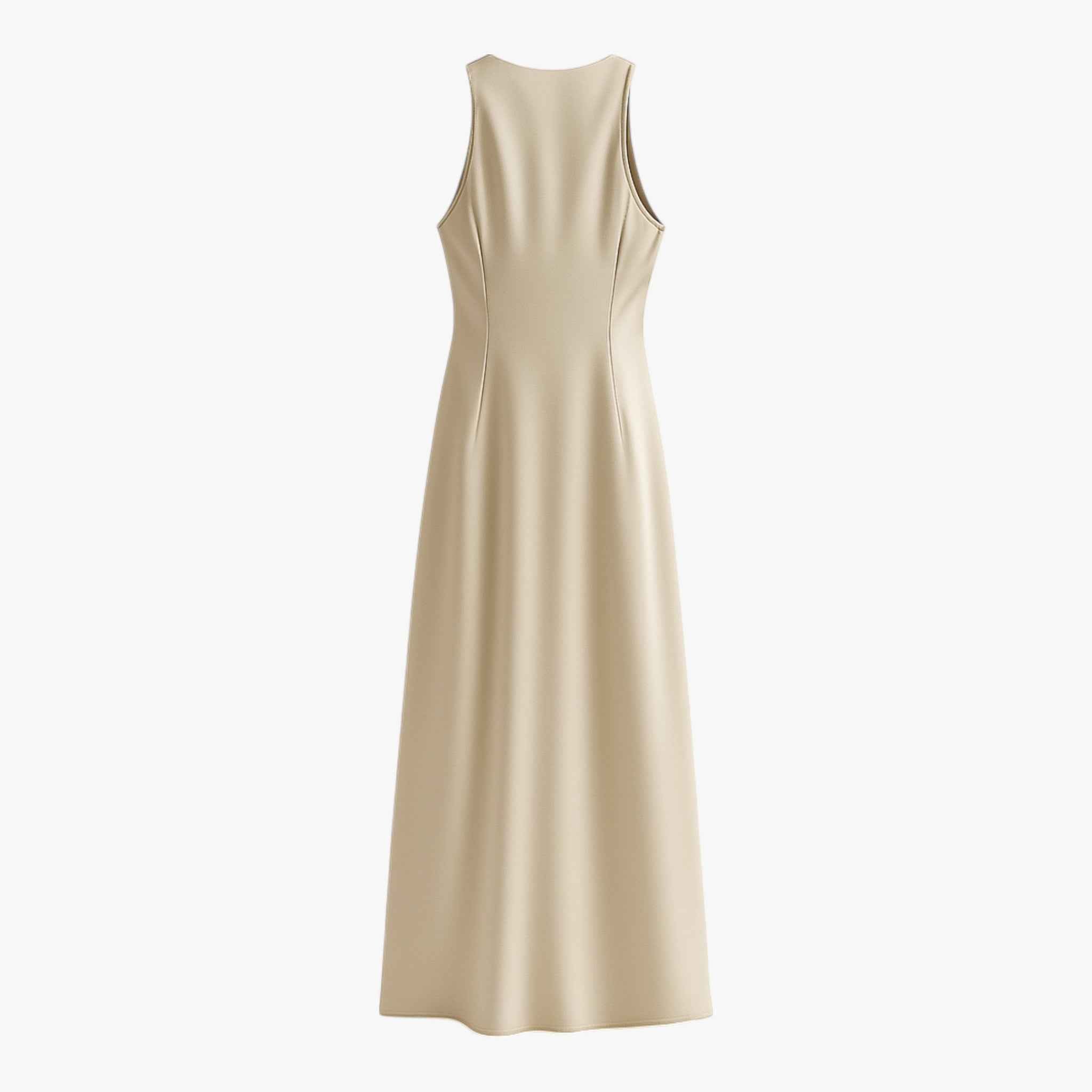 Jurken : Ella Elegante Satijn Zomerjurk Dames Khaki - De Perfecte Elegant Satijn Zomerjurk Dames voor Jouw Zomerstijl in van Vanda Liamo