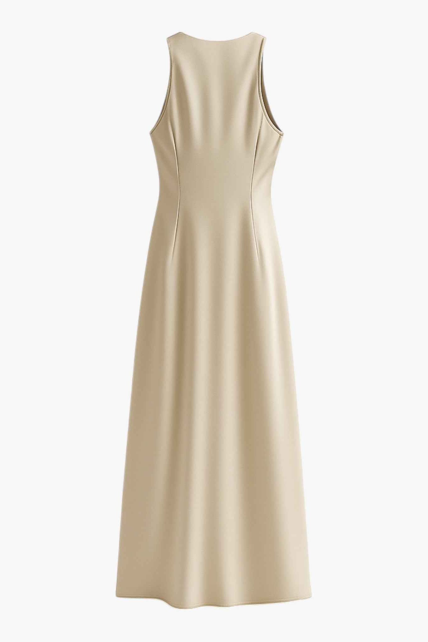 Jurken : Ella Elegante Satijn Zomerjurk Dames Khaki - De Perfecte Elegant Satijn Zomerjurk Dames voor Jouw Zomerstijl in van Vanda Liamo