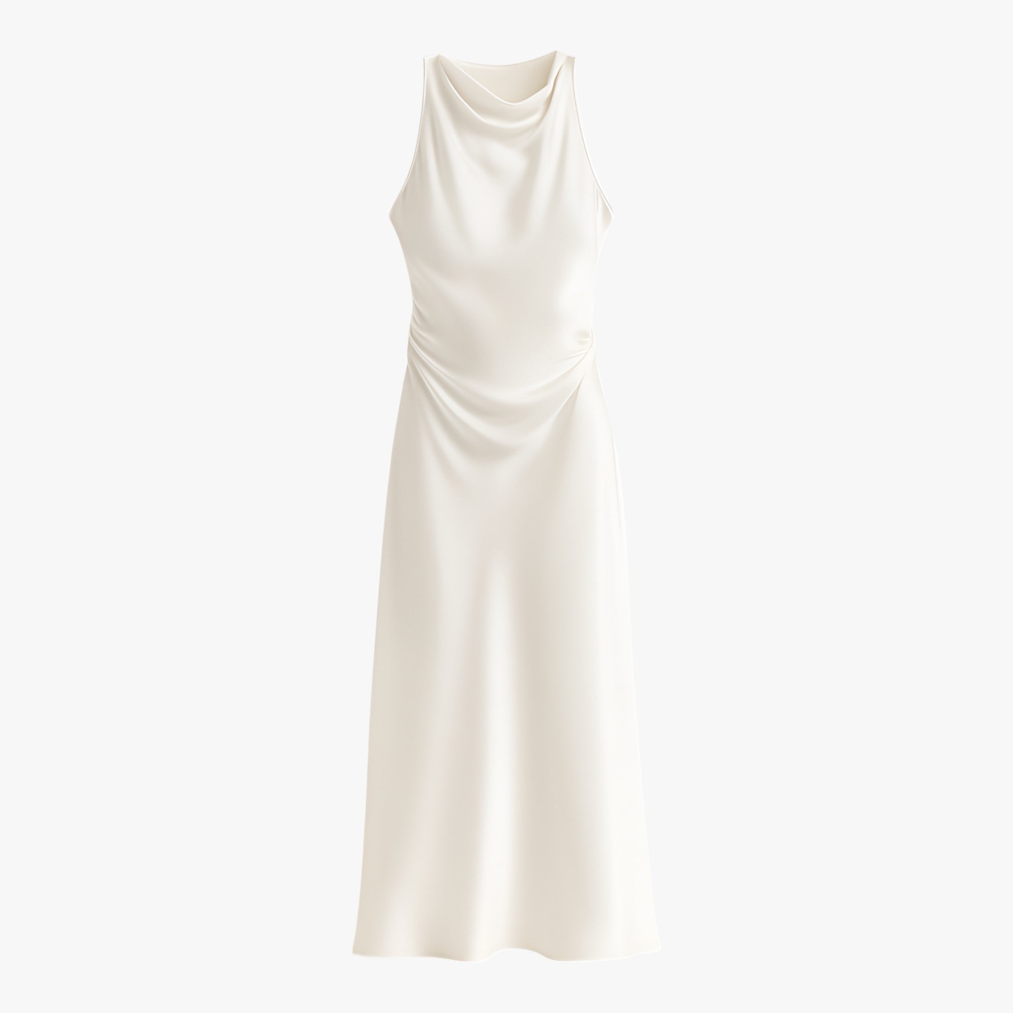 Jurken : Ella Dames Satijn Zomerjurk - Elegante Beige Stijl voor de Zomer in Beige van Vanda Liamo