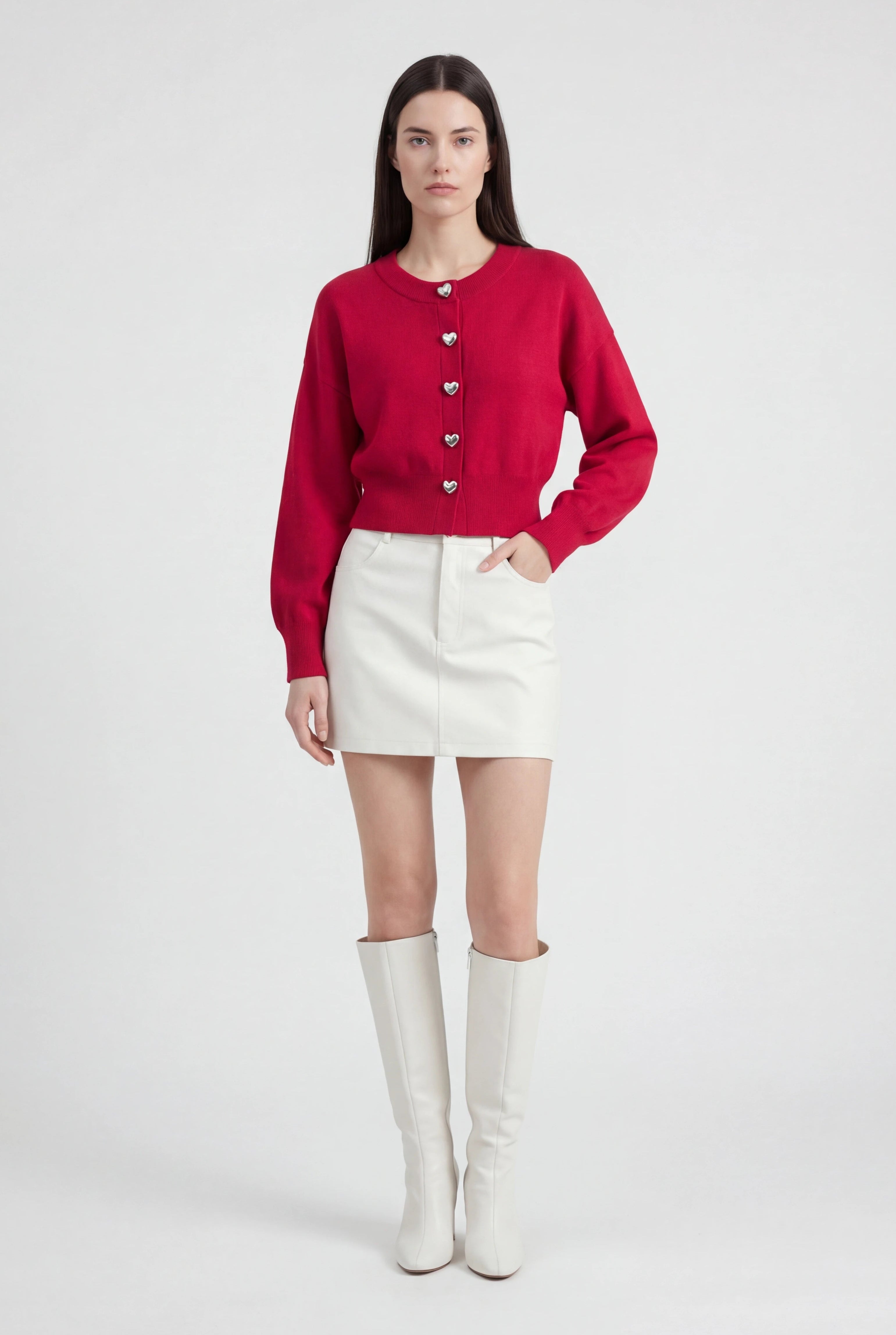 Cardigan : Women's Knit Cropped Cardigan in van Vanda Liamo