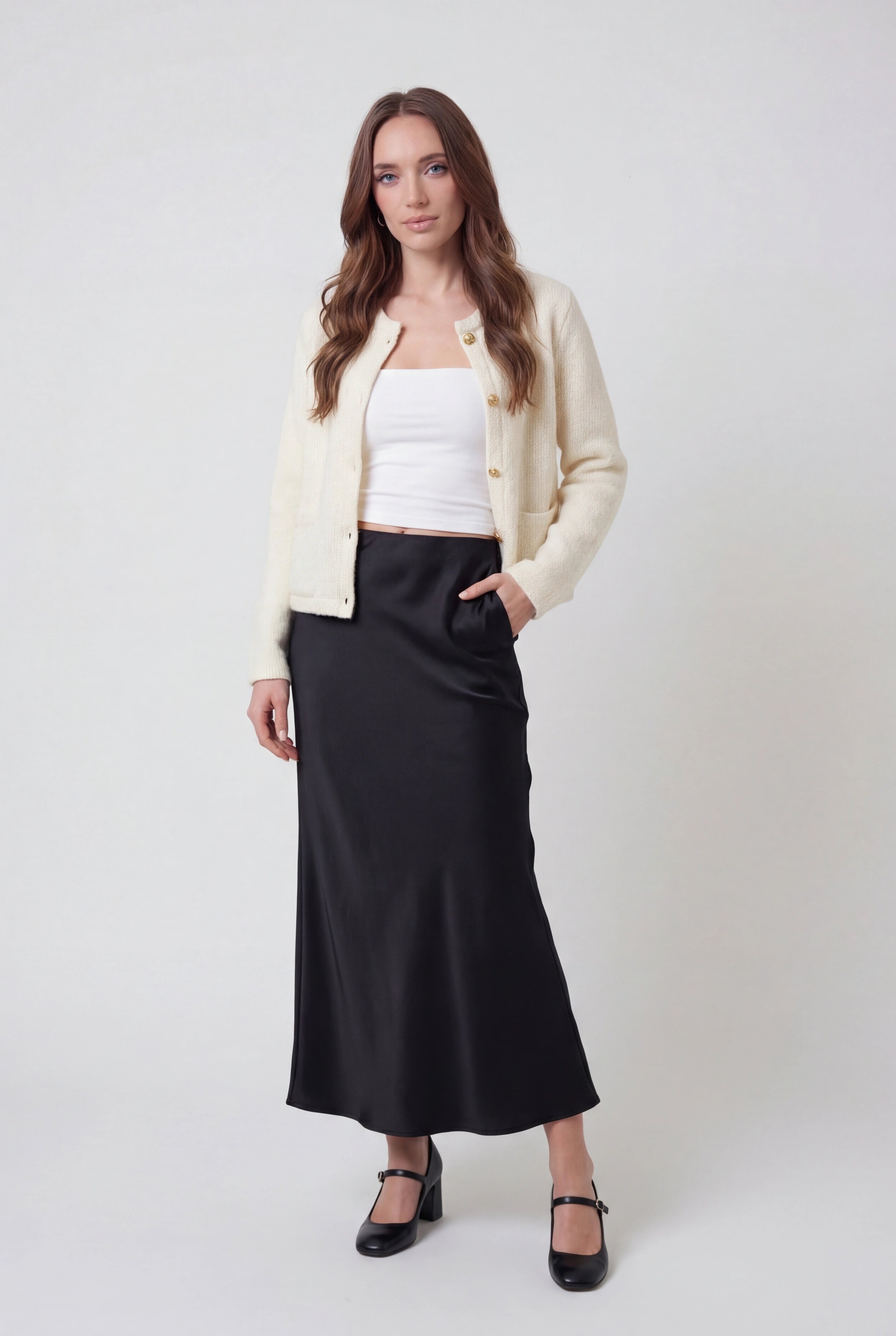 Women's Knit White Cardigan