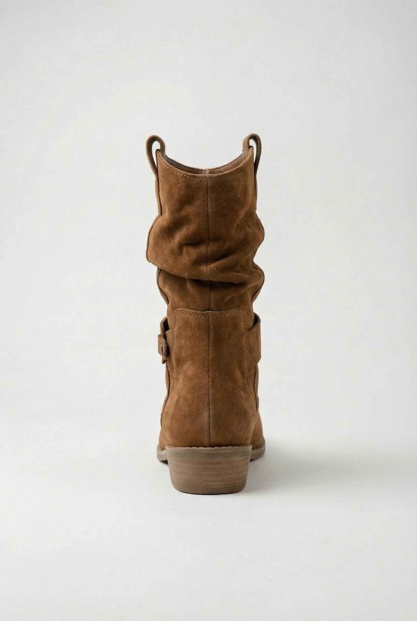 Women's Boots : Women's Tan Suede Retro Ankle Boots - Classic Block Heel Style in van Vanda Liamo