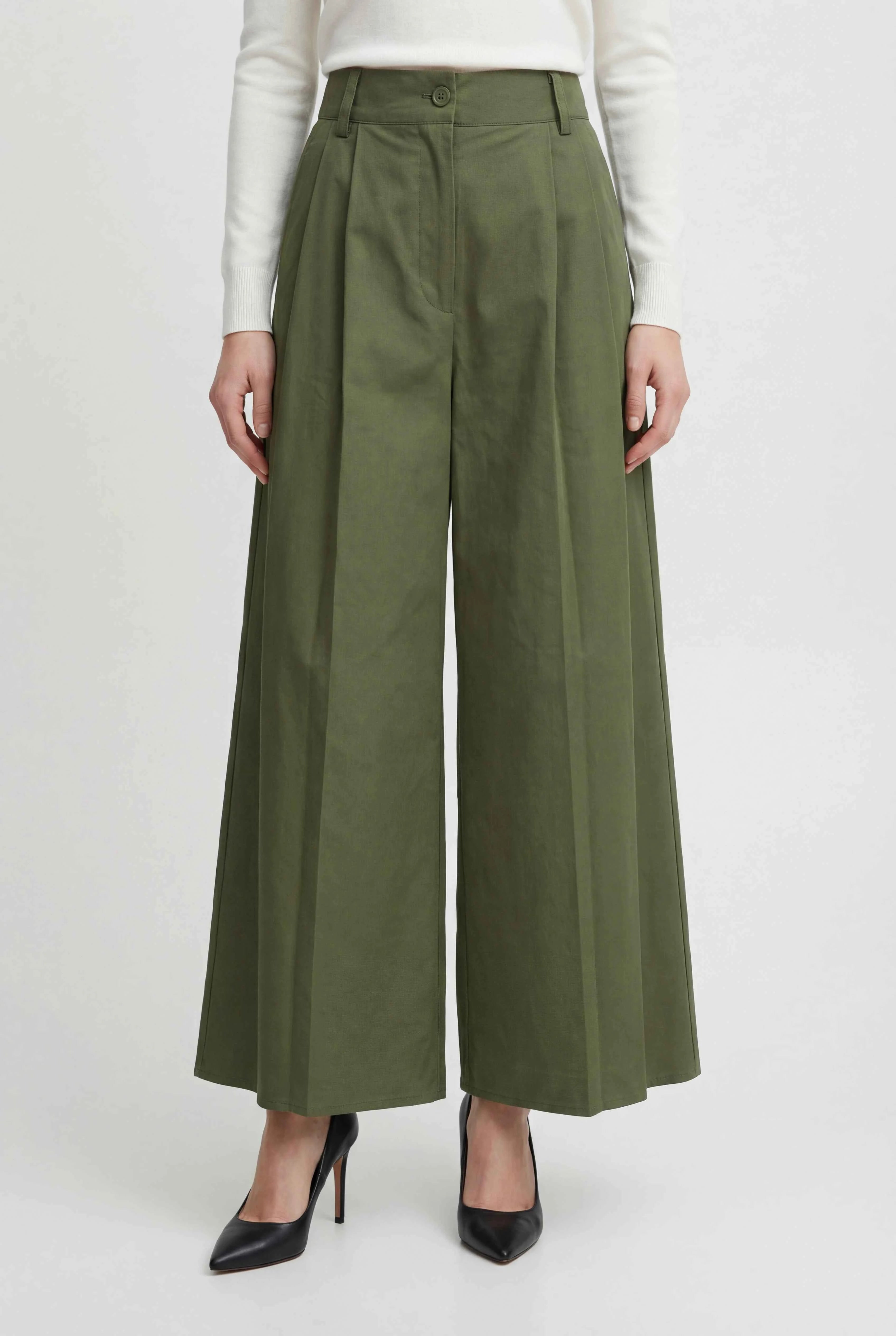 Dames Groen Palazzo Broek