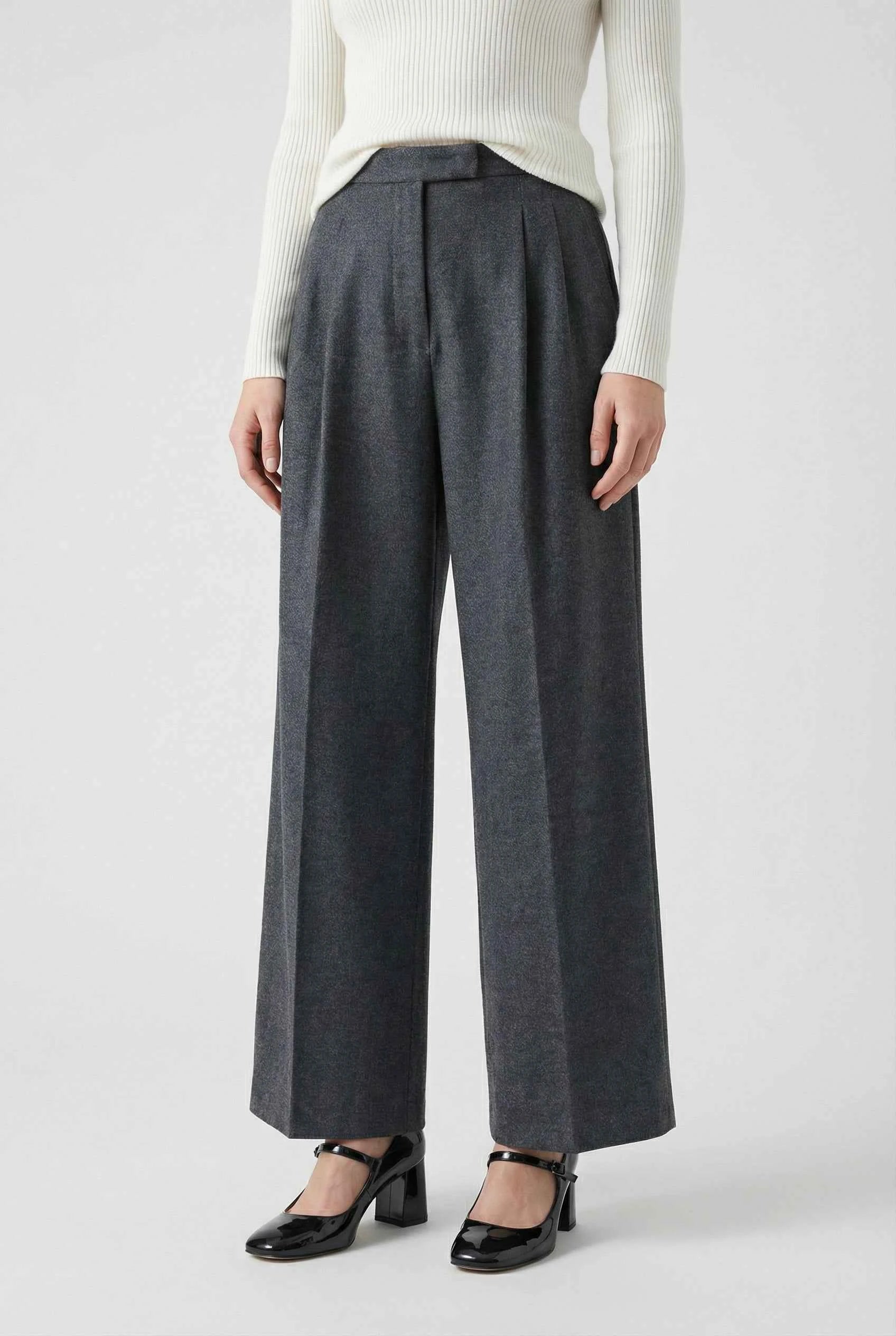 Dames Hoge Taille Grijs Pantalon