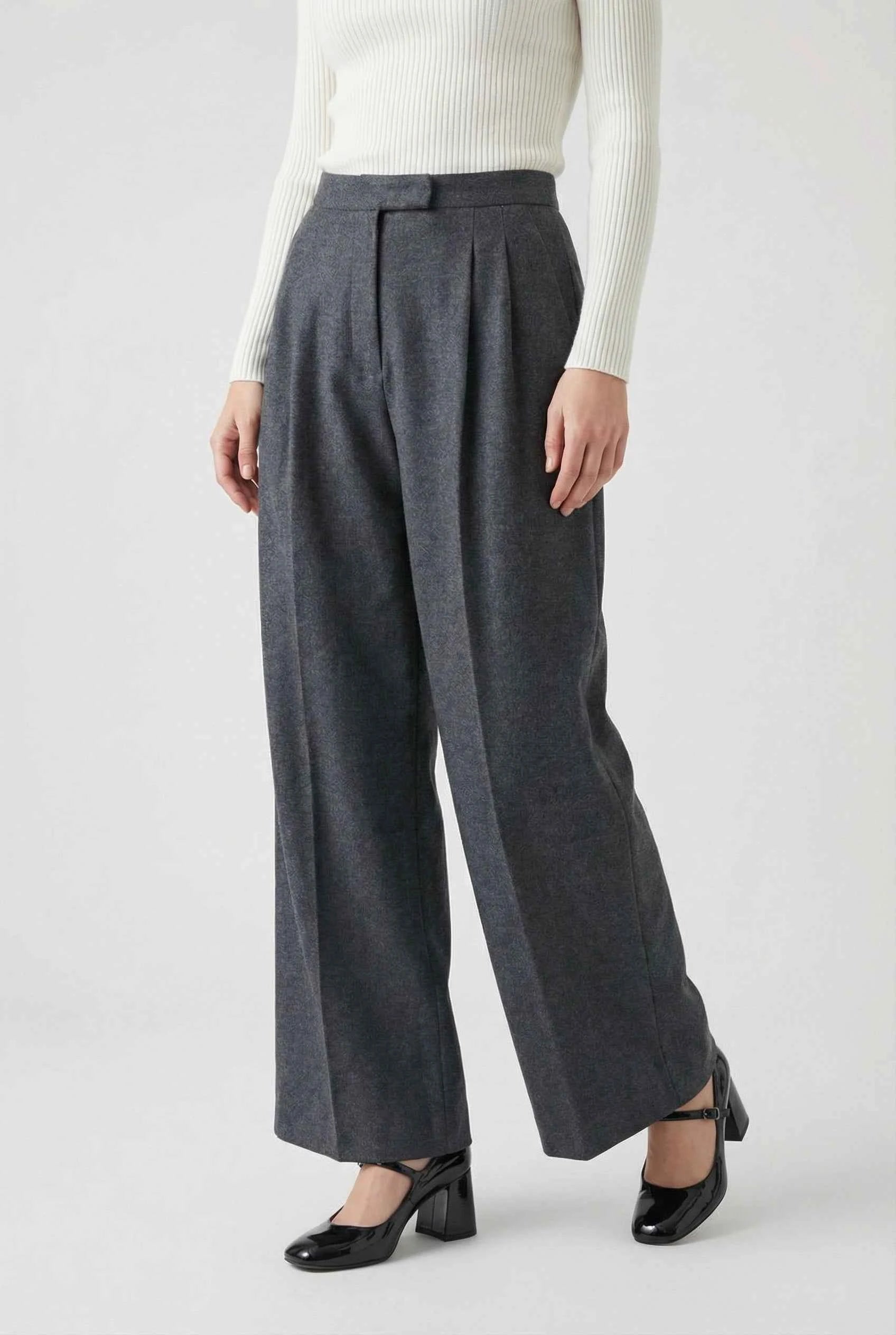 Dames Hoge Taille Grijs Pantalon