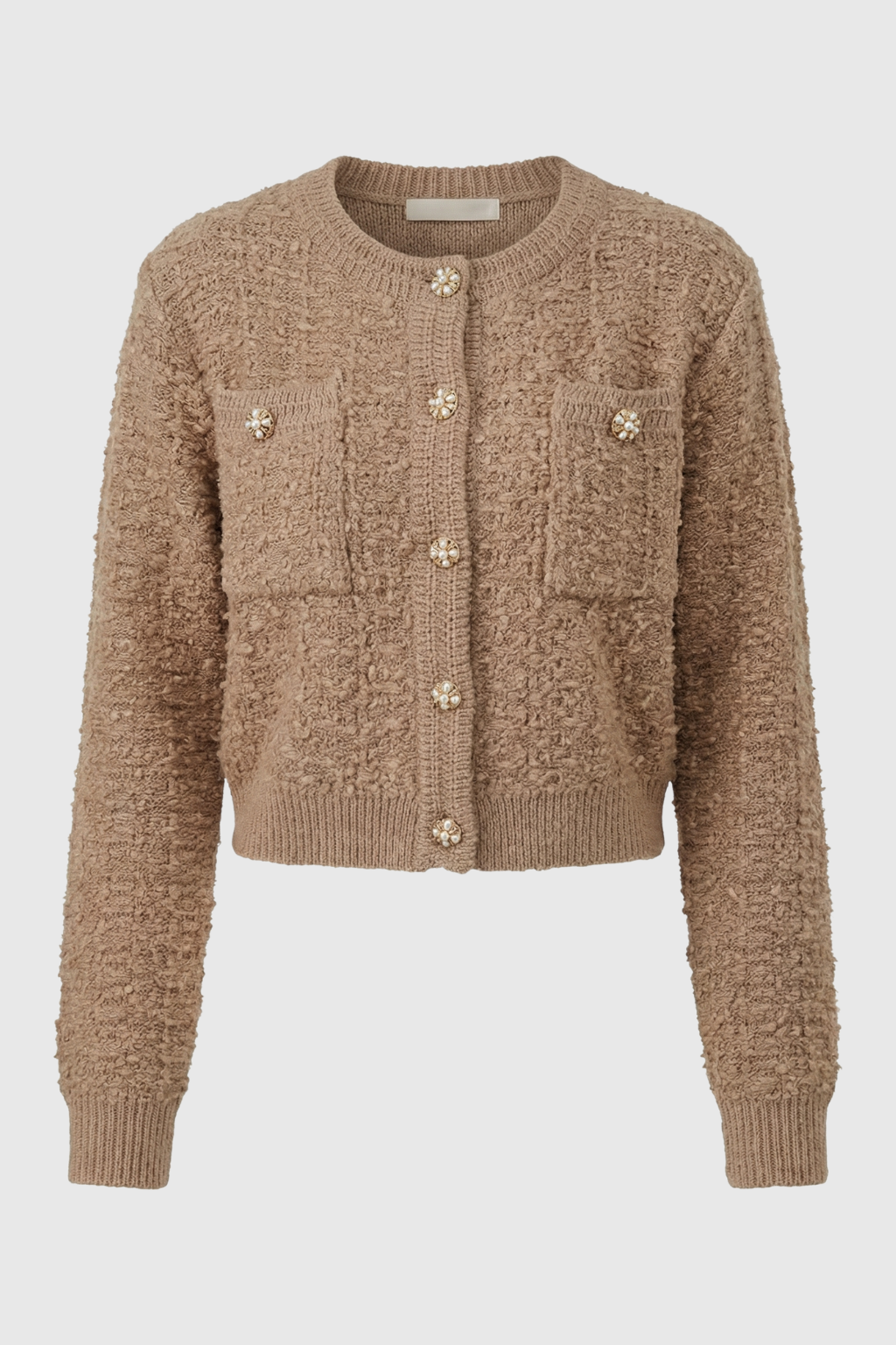 Dames Khaki Gebreid Vestje