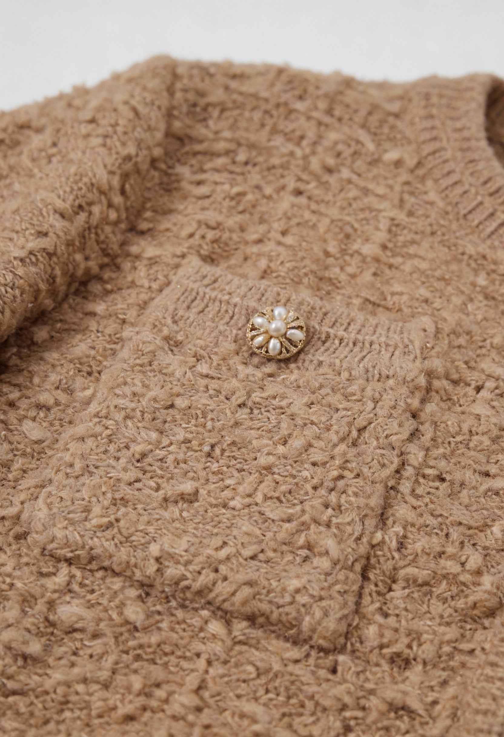 Dames Khaki Gebreid Vestje