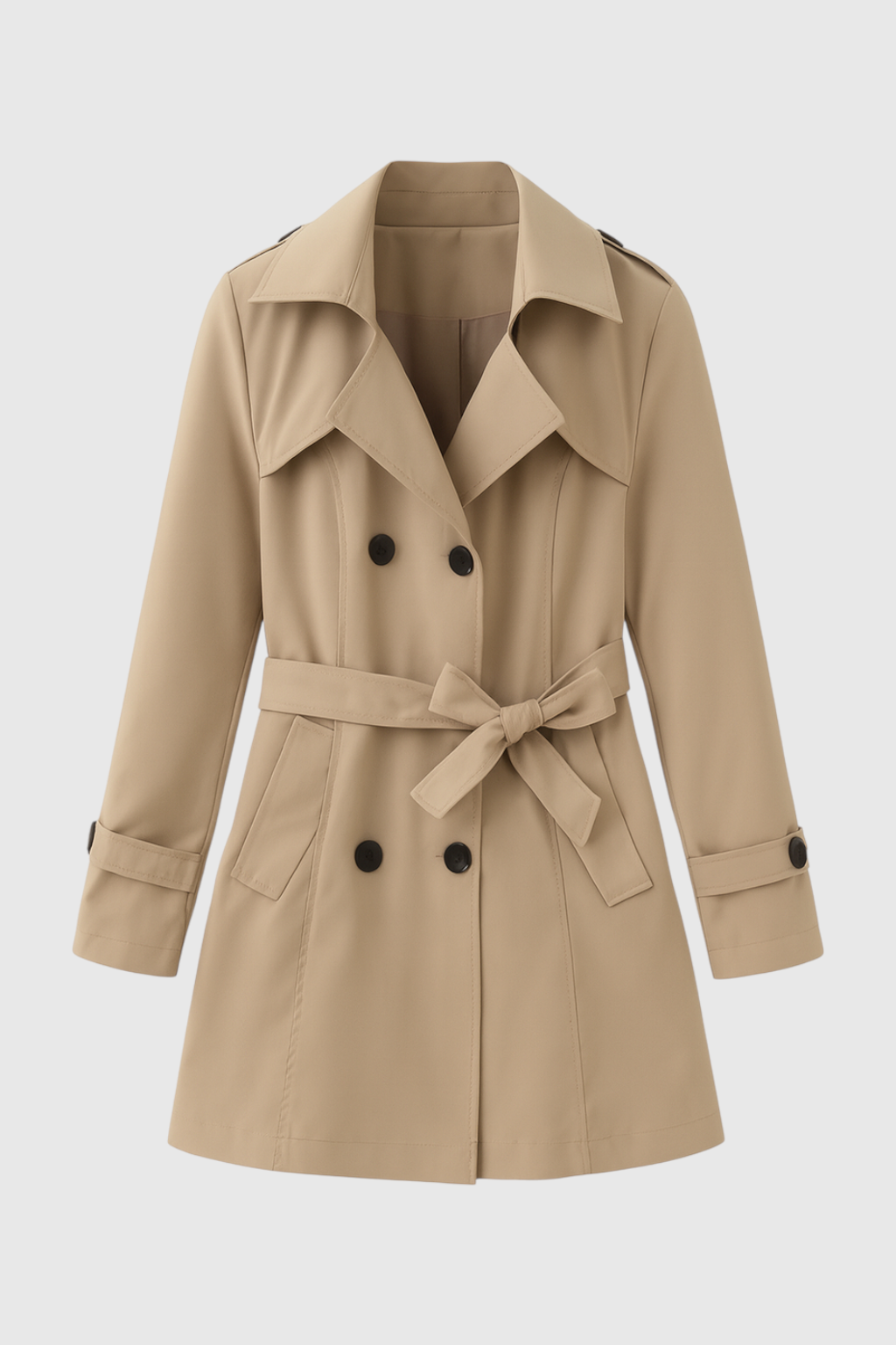 Dames Khaki Halflange Trenchcoat