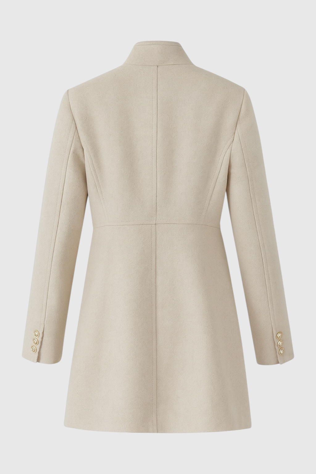 Dames Khaki Jas Winter Met Dubbele Rij Knopen